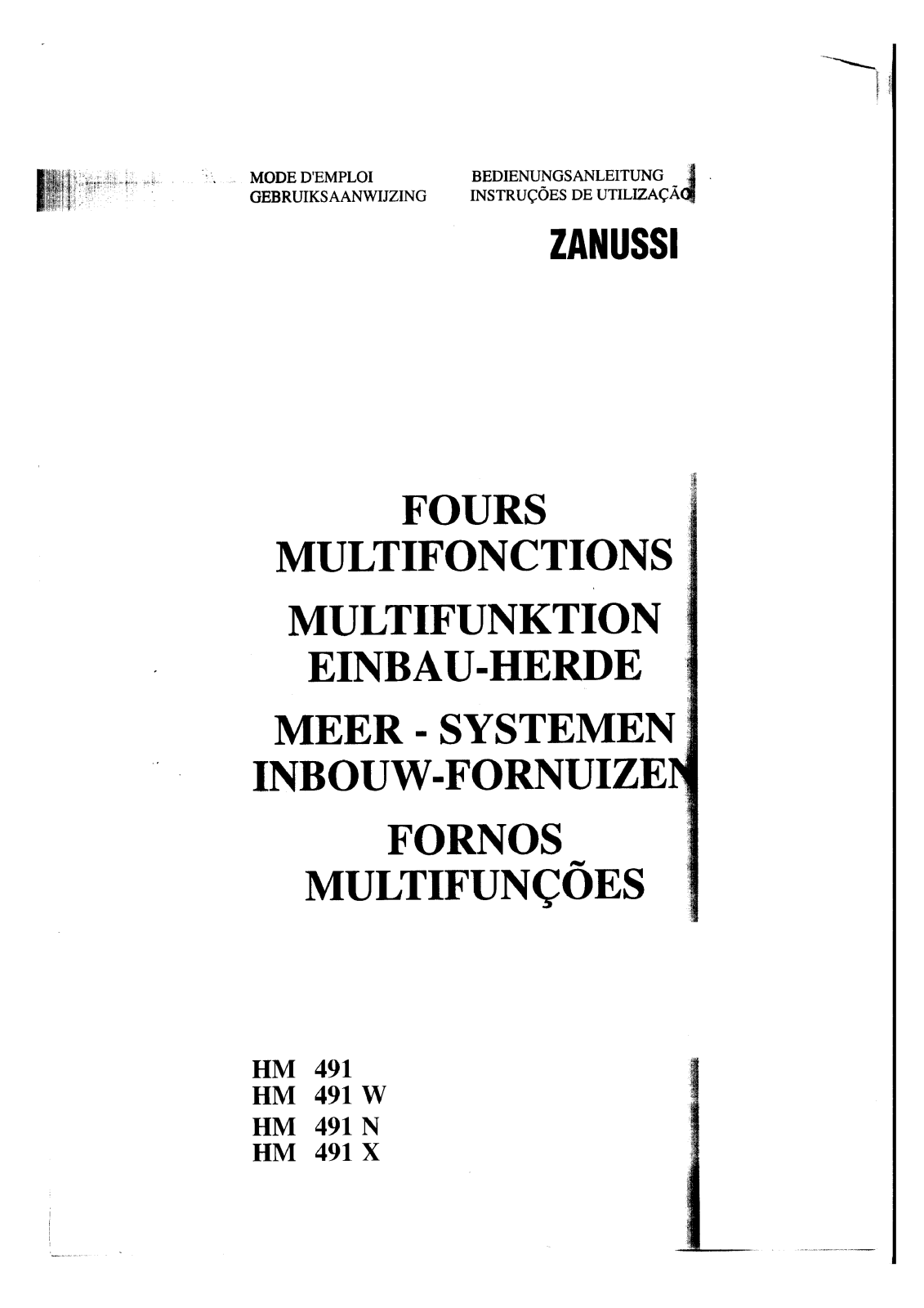 Zanussi HM491W, HM491, HM491N, HM491X User Manual