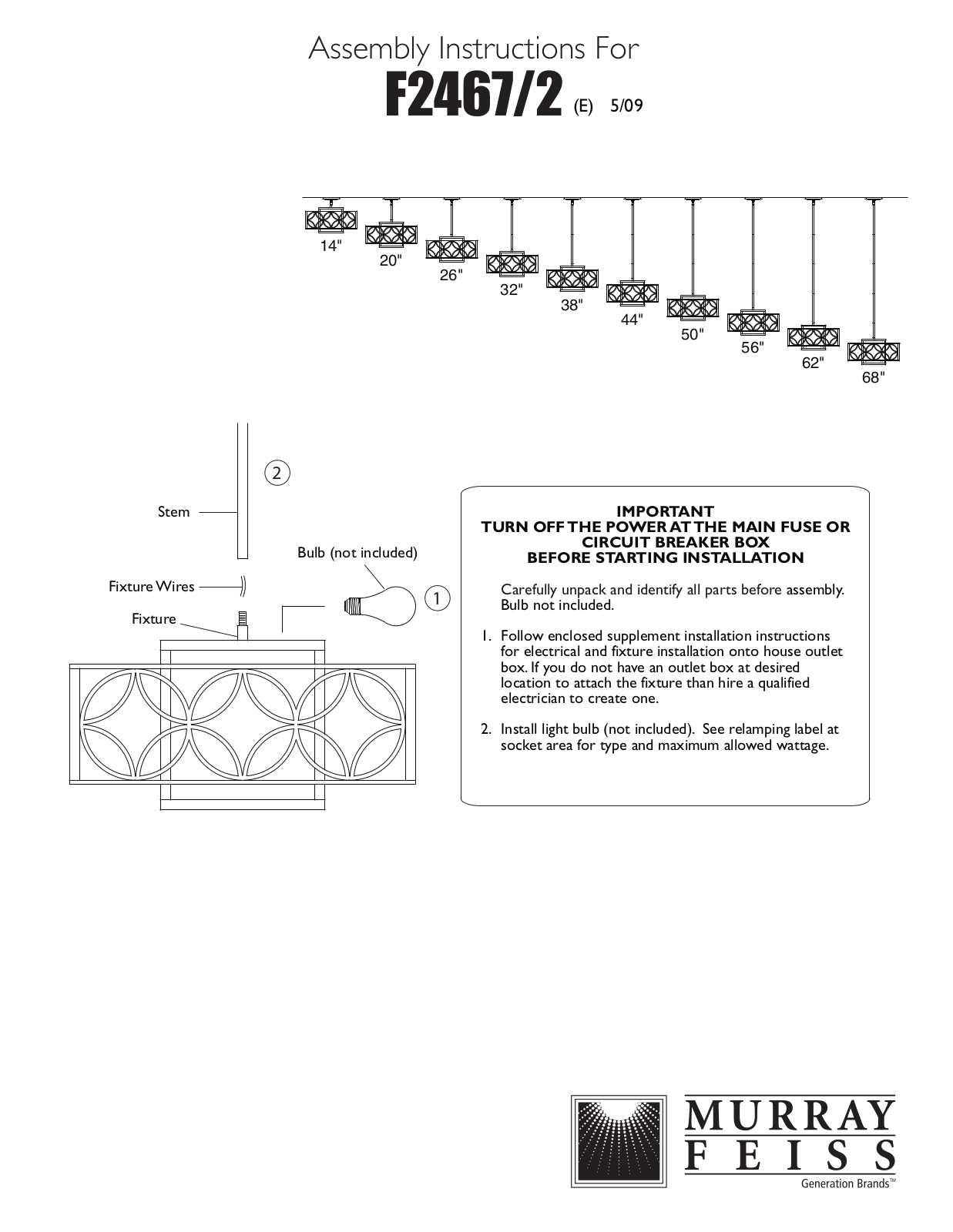 Feiss F2467-2 User Manual