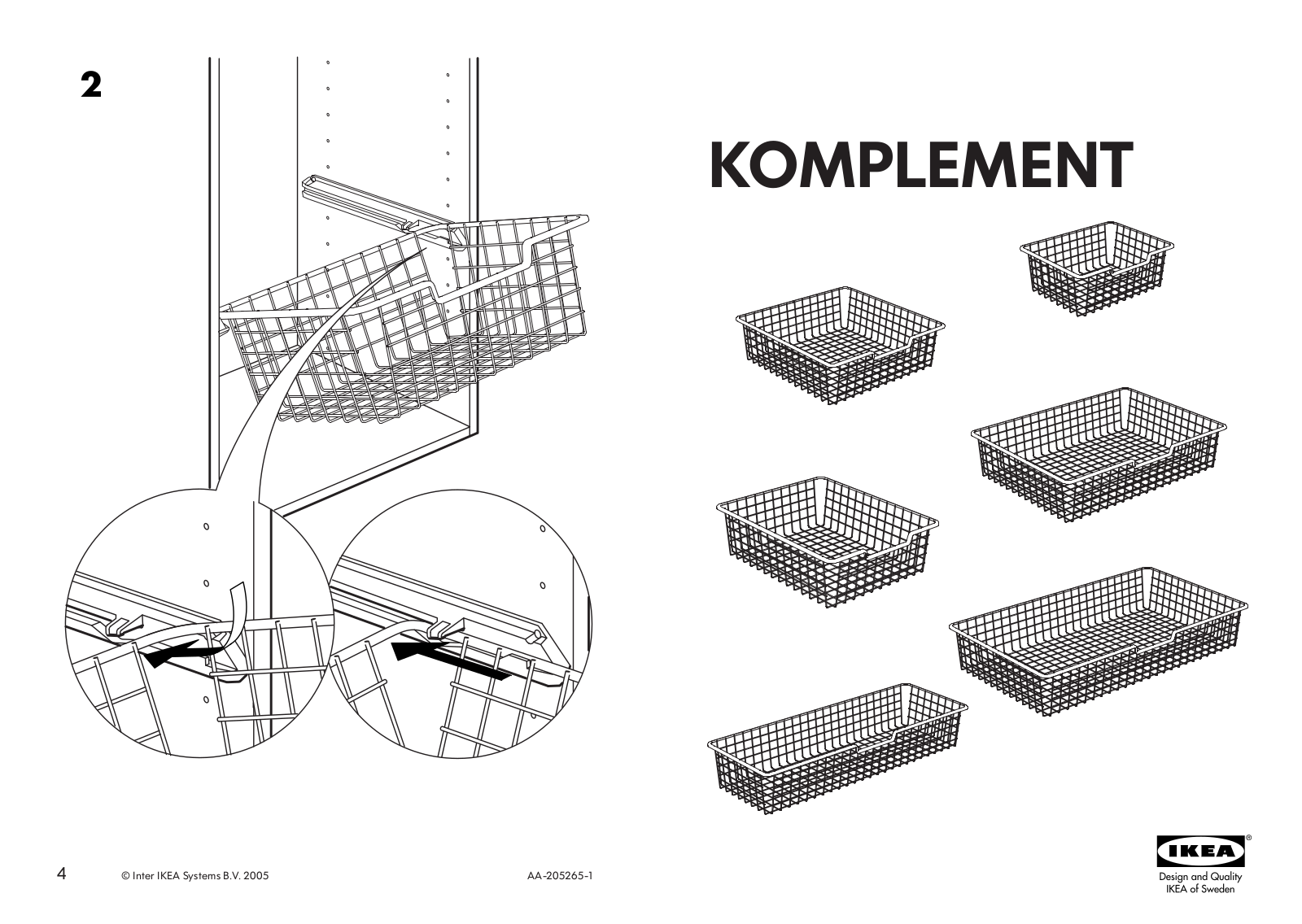 IKEA KOMPLEMENT WIRE BSKT 39X23X6 Assembly Instruction