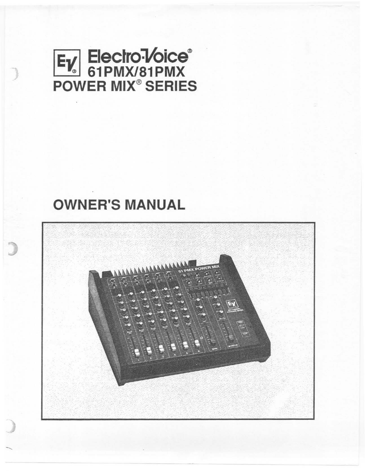 Electro-voice 61PMX, 81PMX User Manual