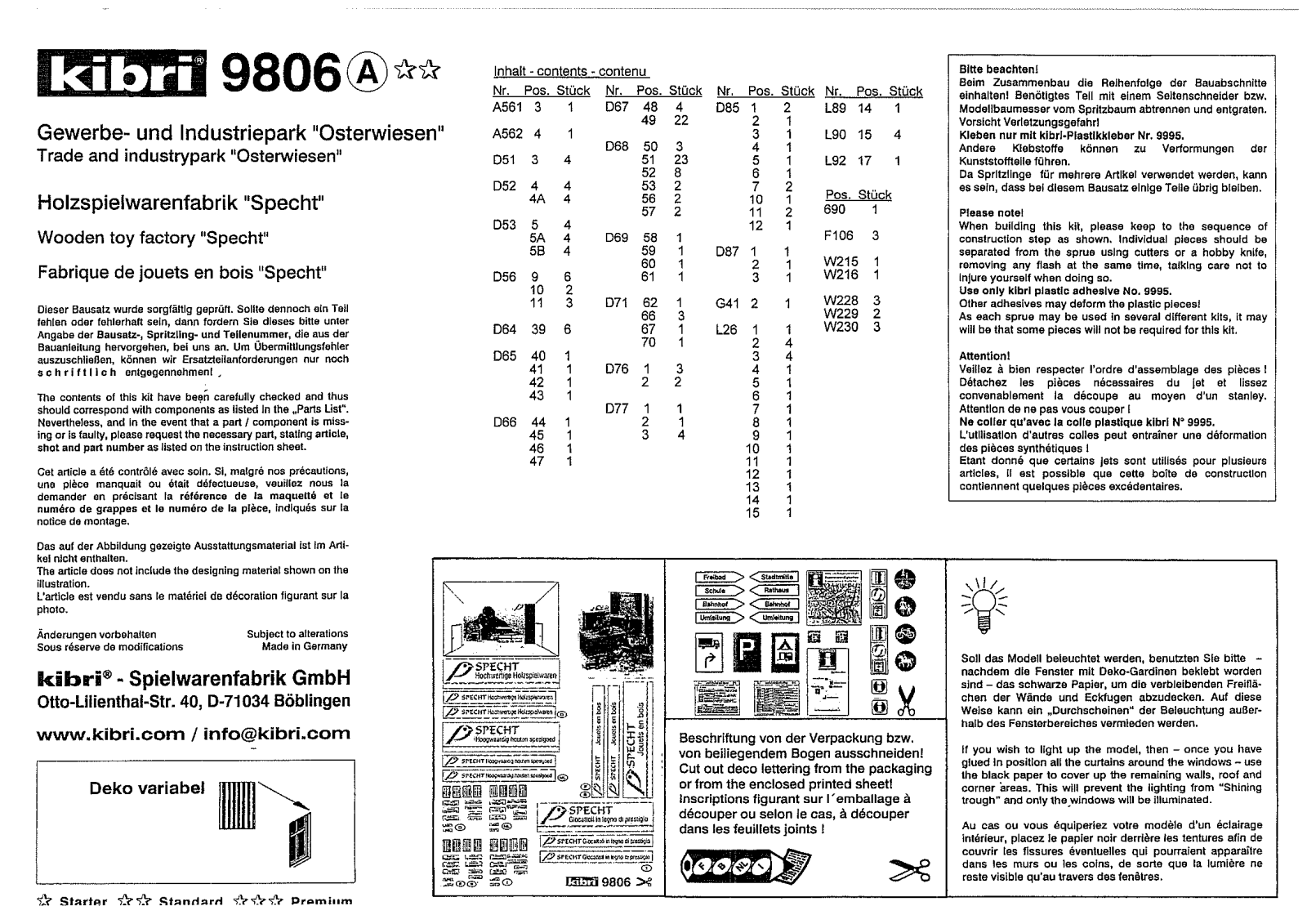 Kibri 9806 User Manual