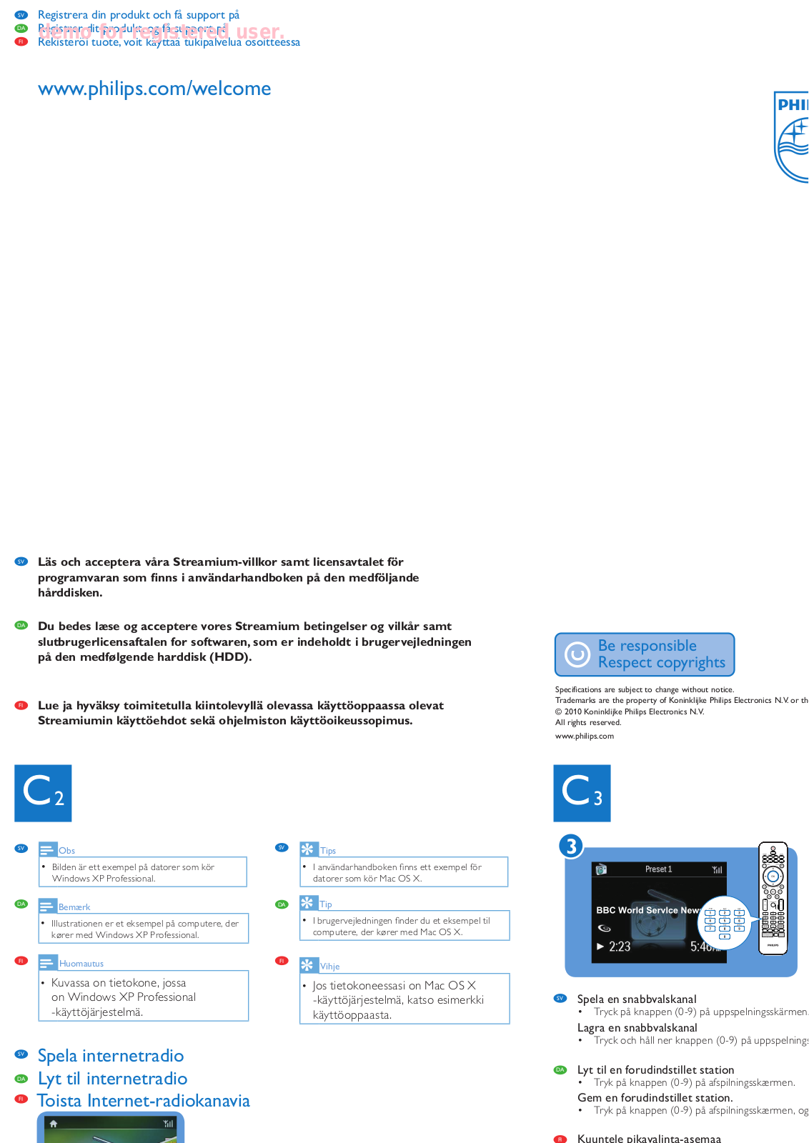 Philips MCI900/12 Quick Start Guide