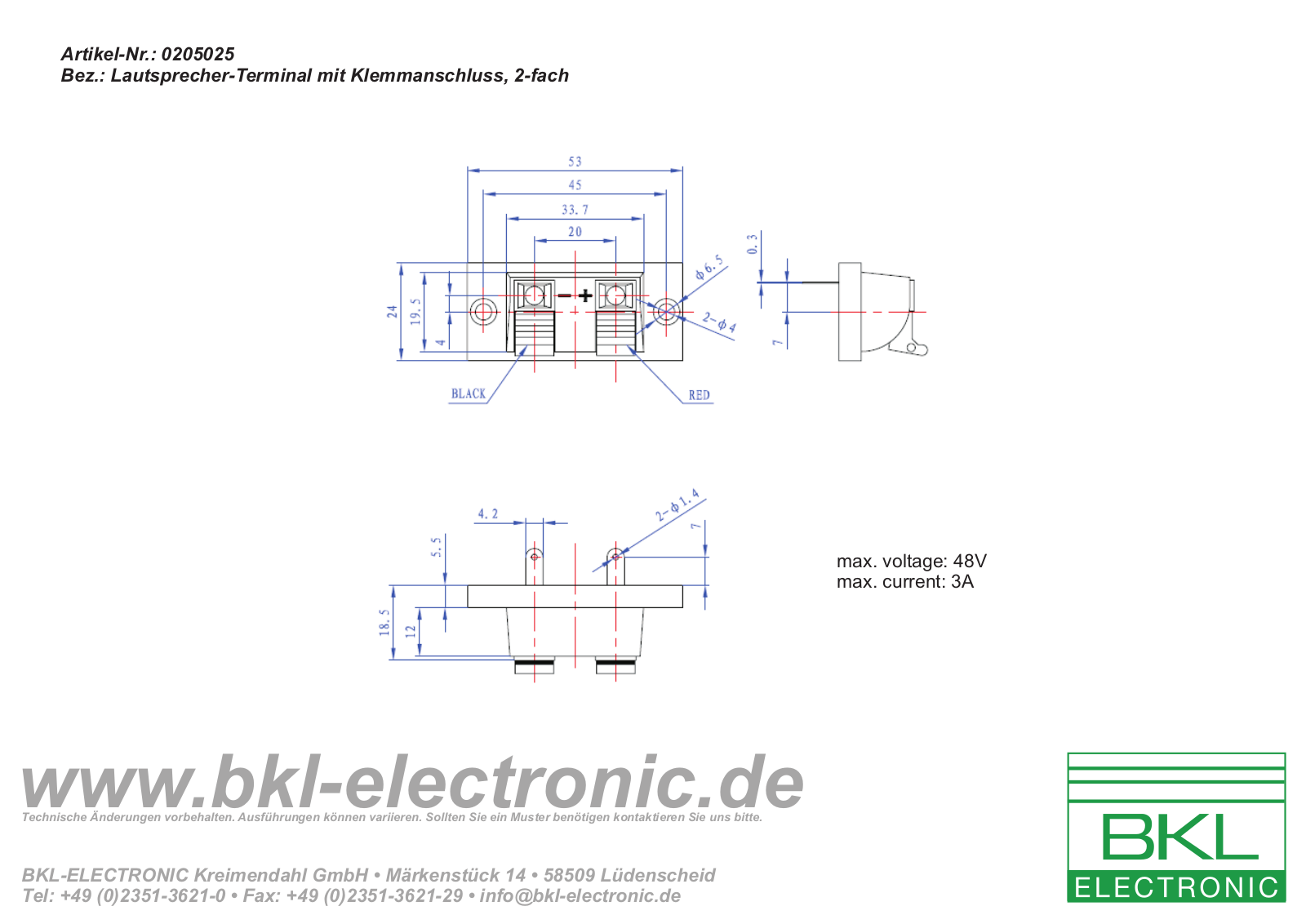 BKL BKL 0205025 Datasheet - ManualMachine.com