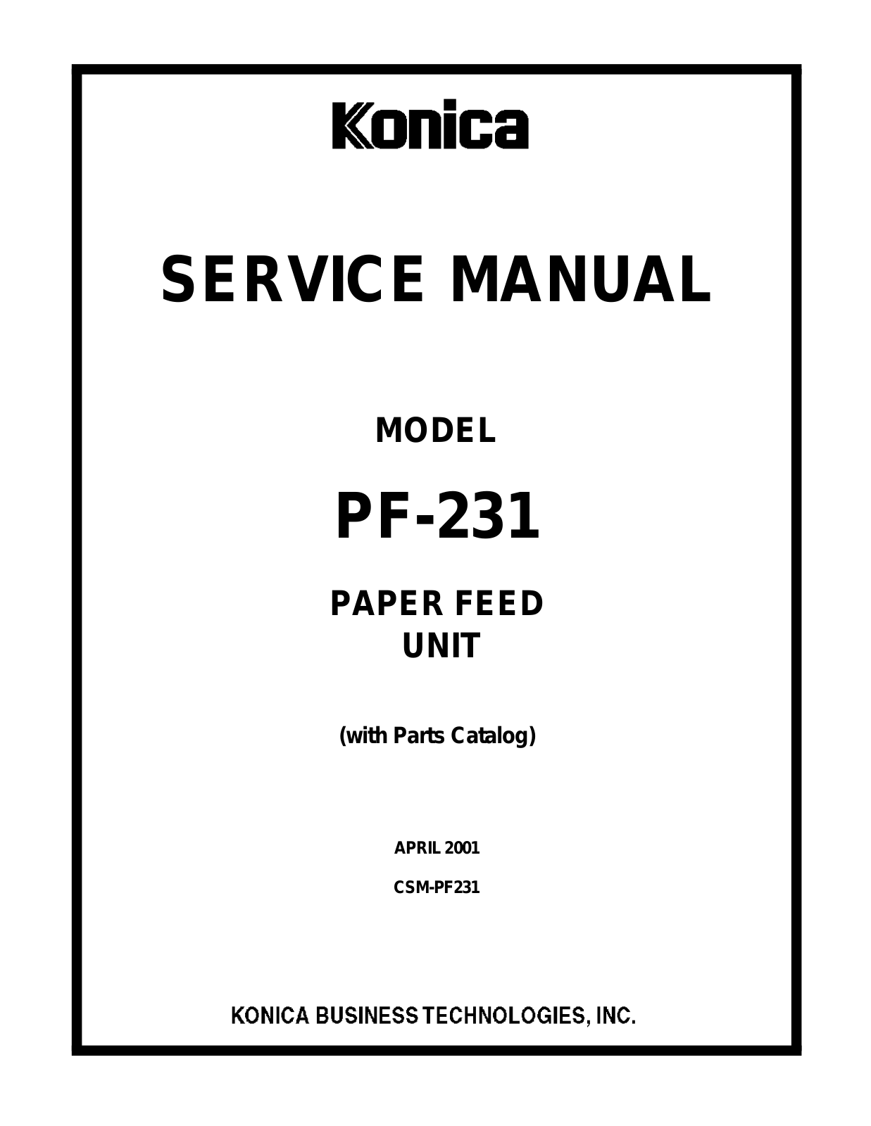 Konica Minolta PF-231 User Manual