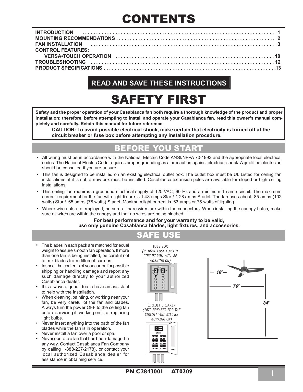 Casablanca Fan Company C28GXXM User Manual