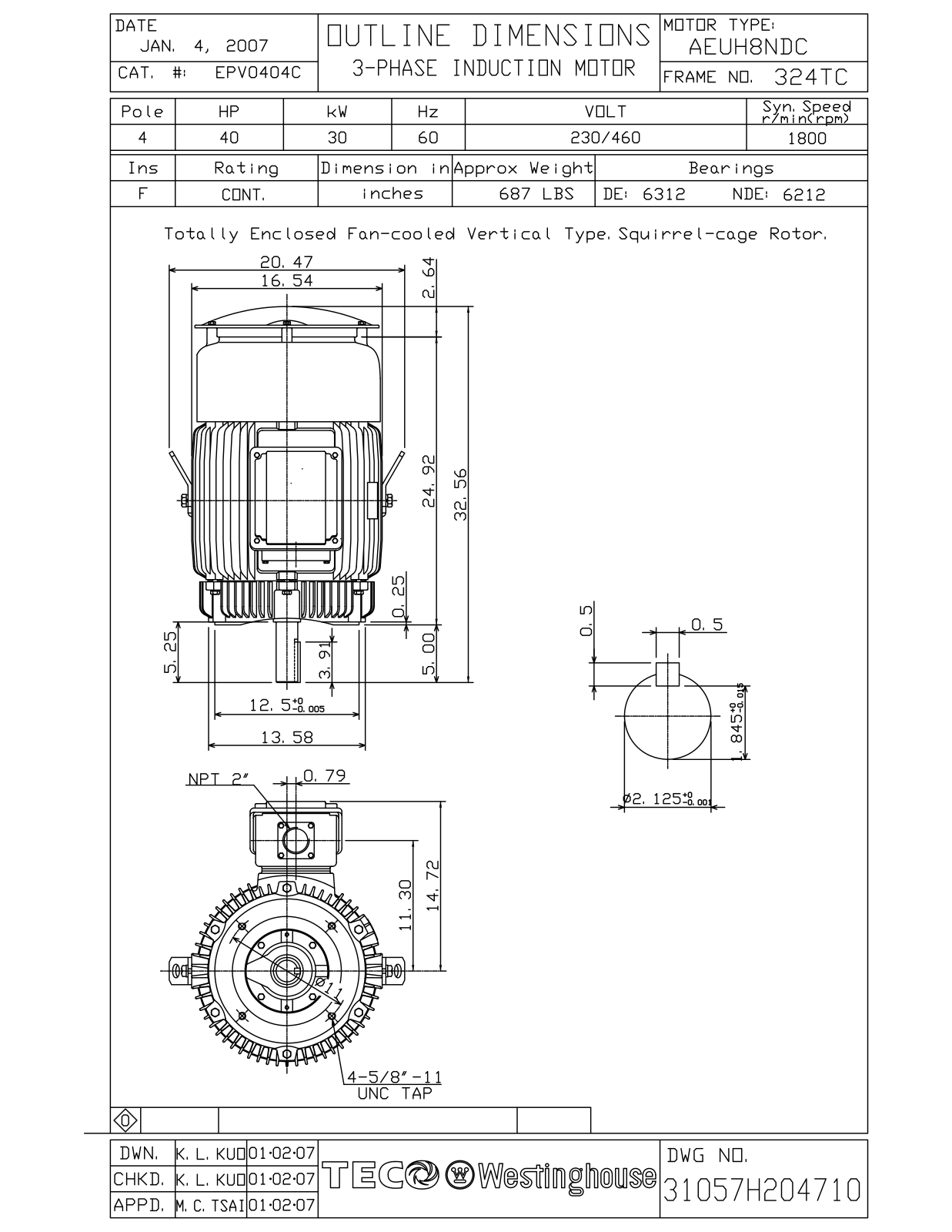 Teco EPV0404C Reference Drawing