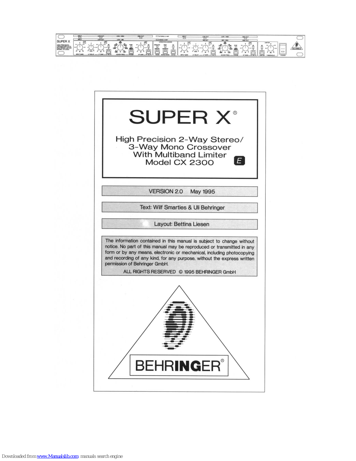 Behringer 2300 User Manual