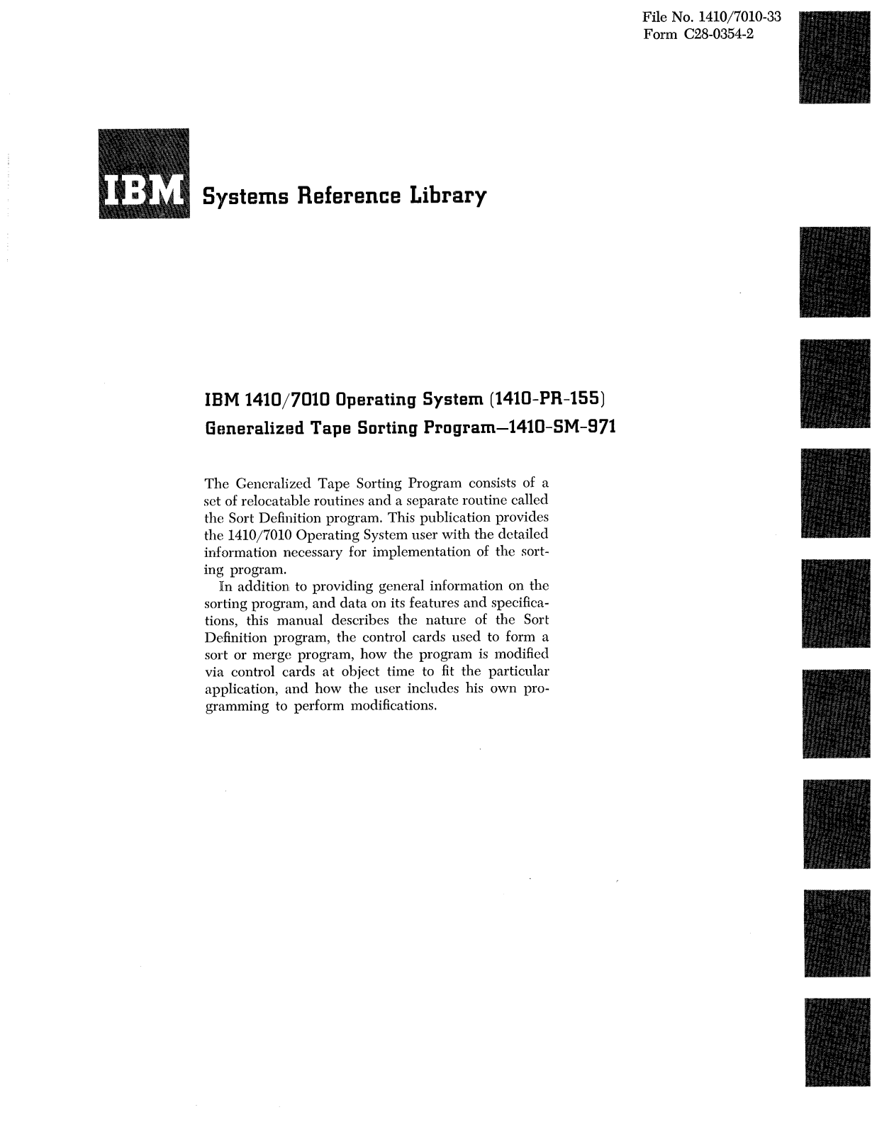 IBM C28-0354-2_tapeSort Datasheet - ManualMachine.com
