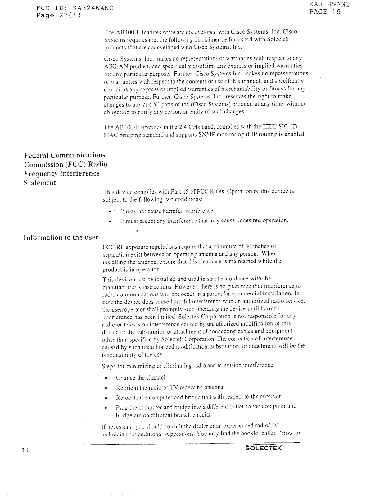 Solectek 24WAN2 Users Manual - ManualMachine.com