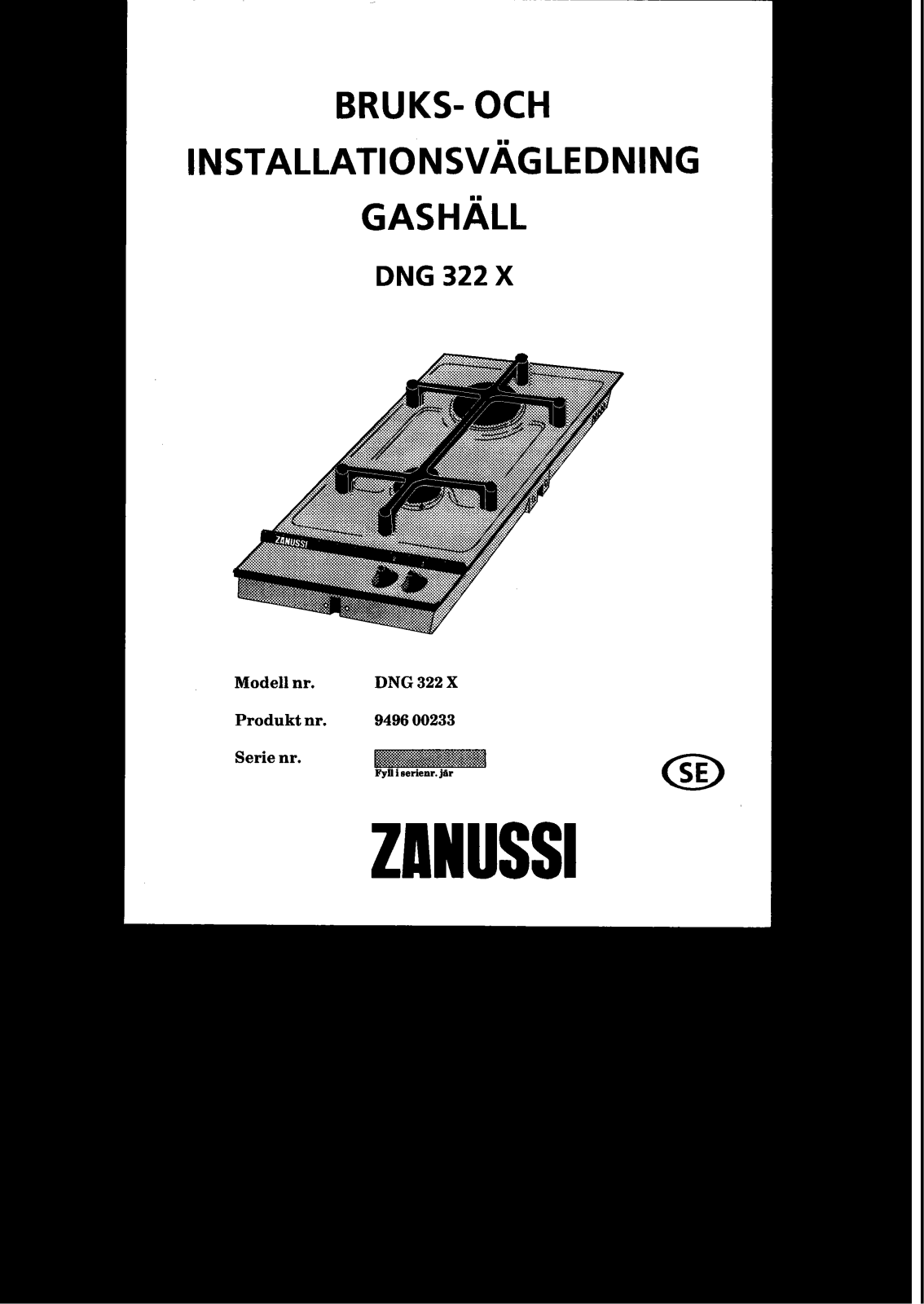 Zanussi DNG332X User Manual