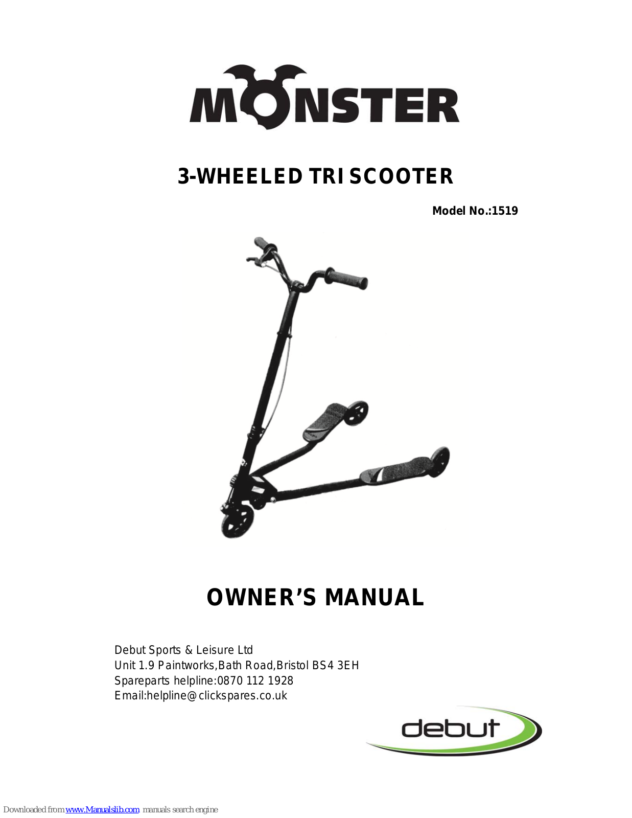 Monster 1519 Owner's Manual