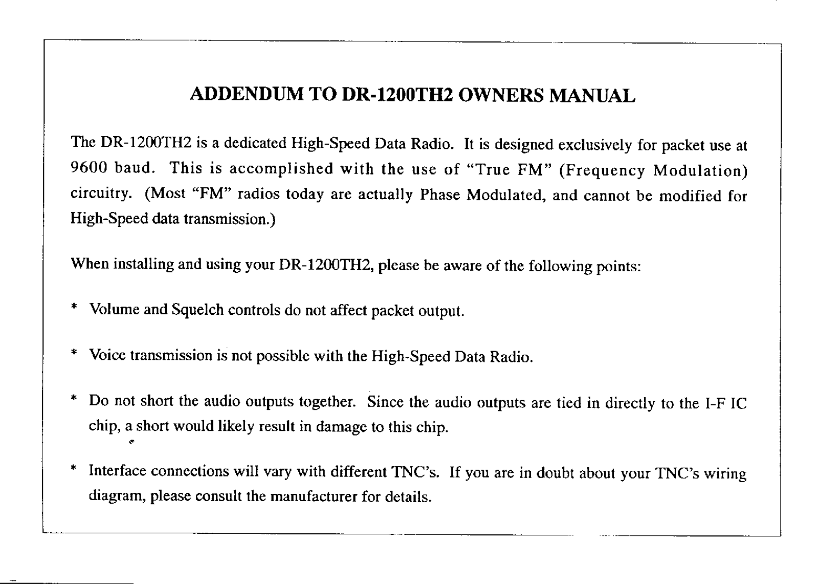 Alinco DR-1200TH OM Service Manual