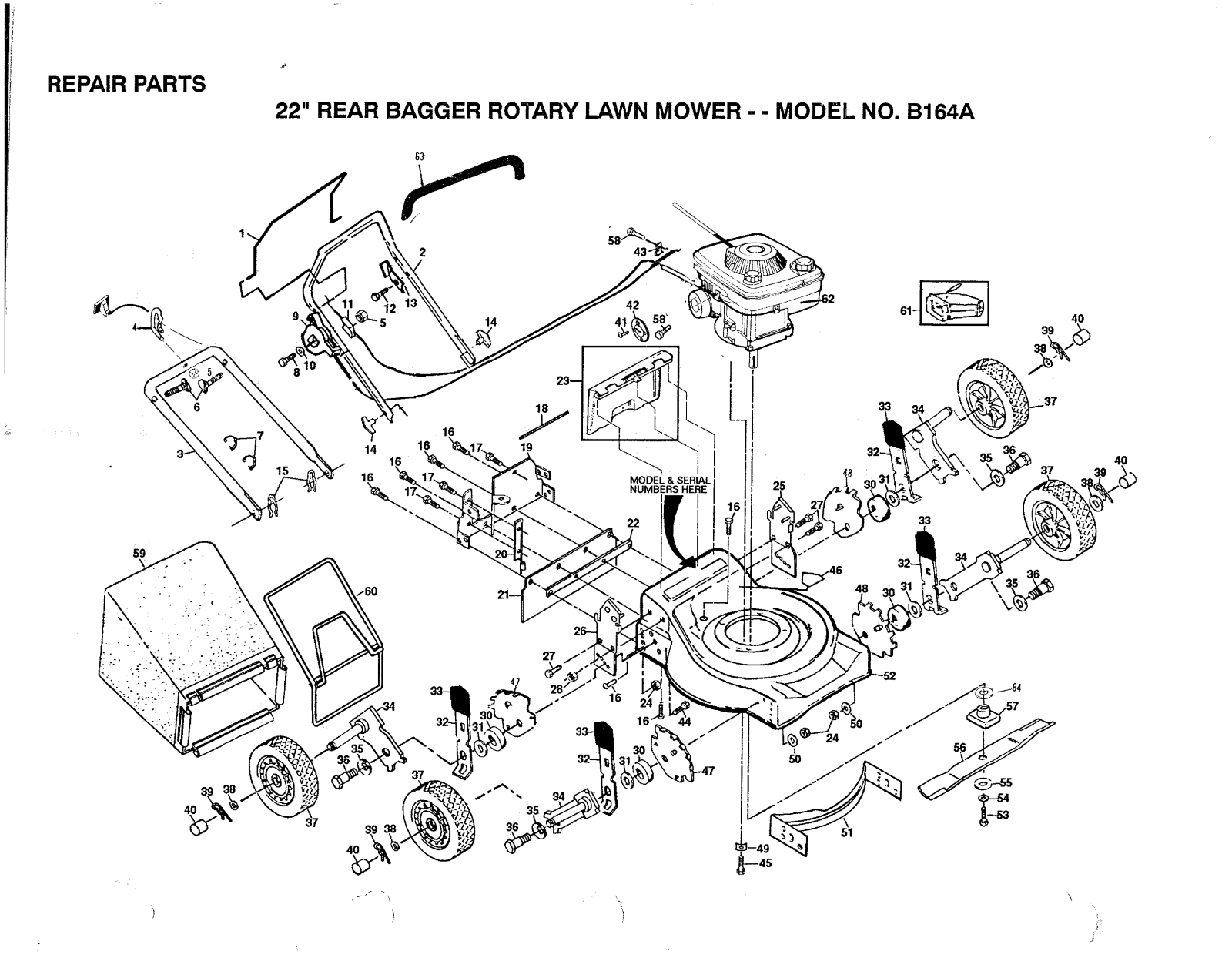 AYP B164A Parts List