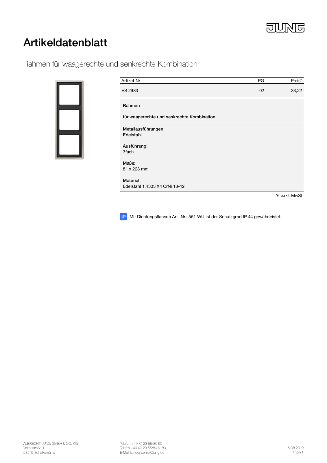 Jung ES 2983 User Manual