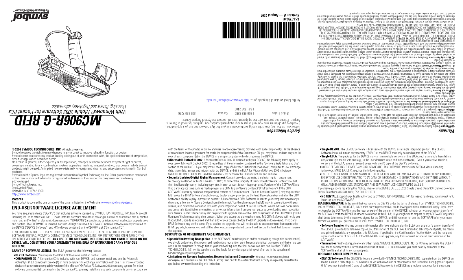 Symbol Technologies MC906RC Users manual