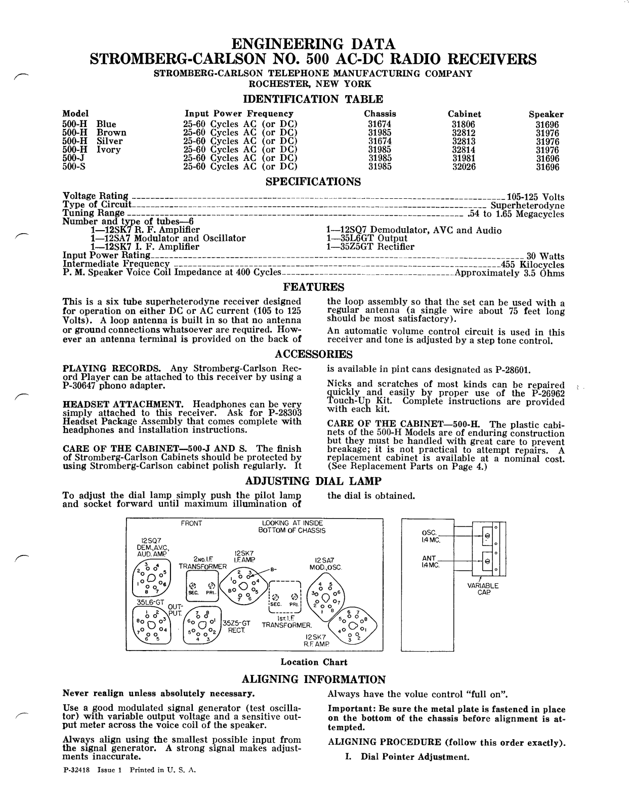 Stromberg Carlson 500 schematic