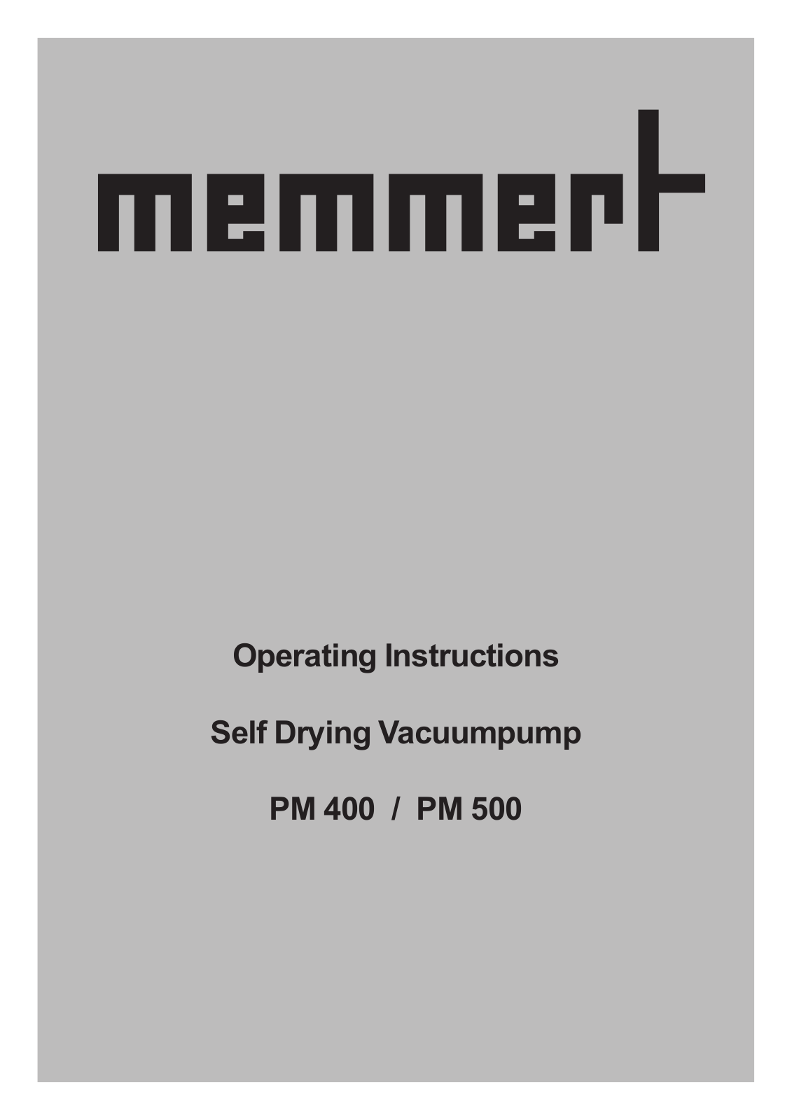 Memmert PM 500 User Manual