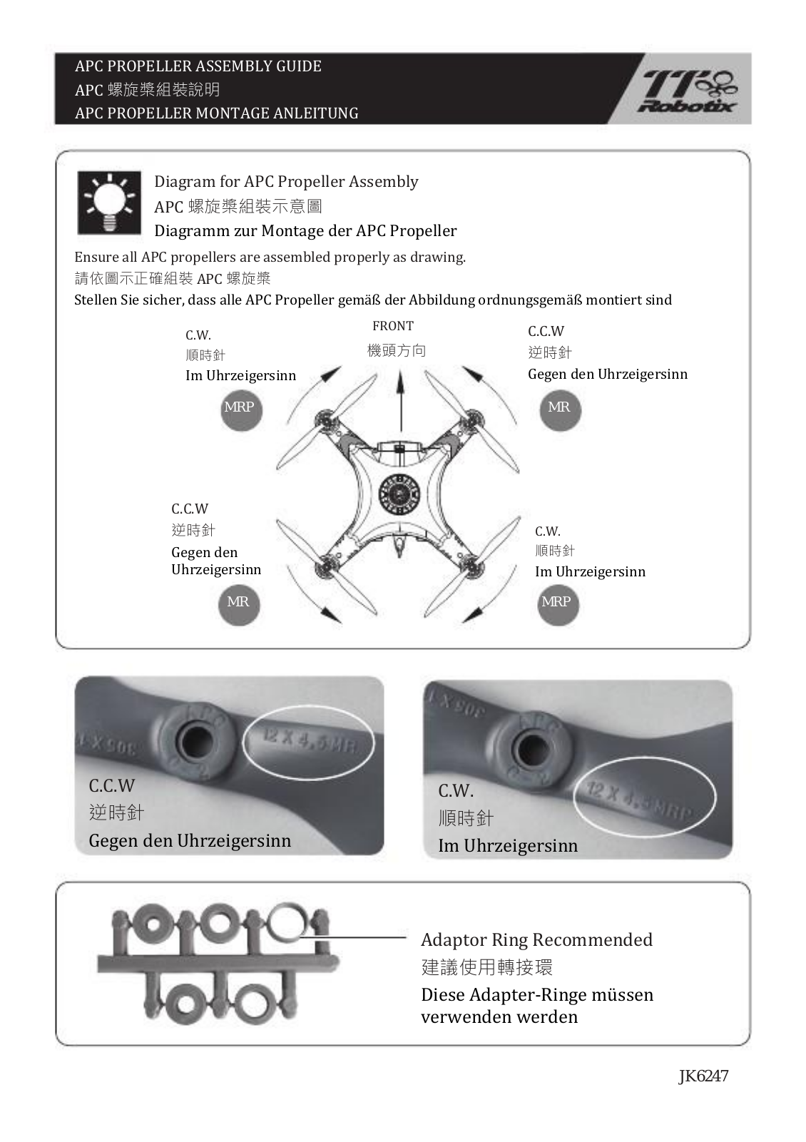 Thunder Tiger APC PROPELLER Assembly Manual