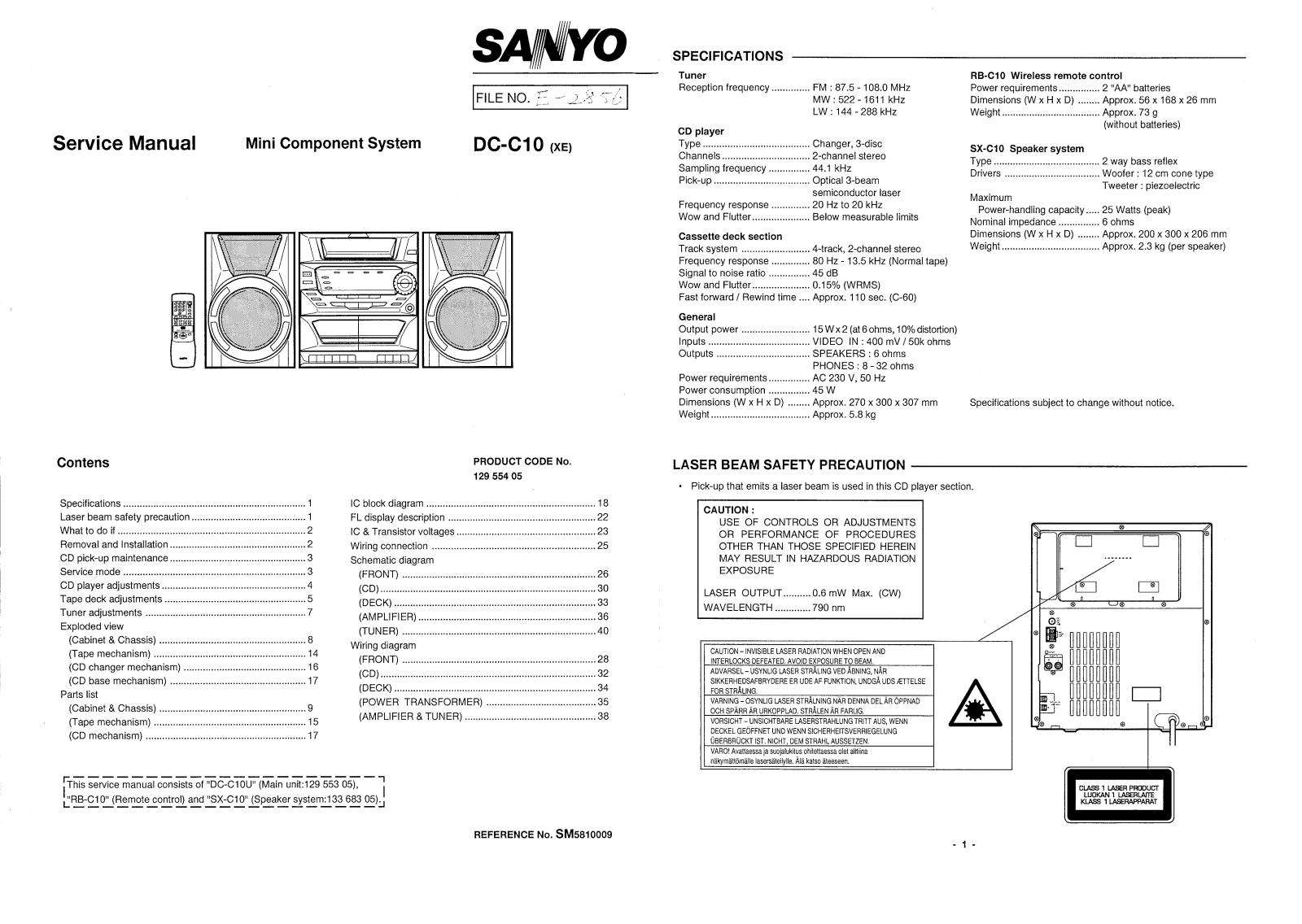 sanyo DC C10 Service Manual