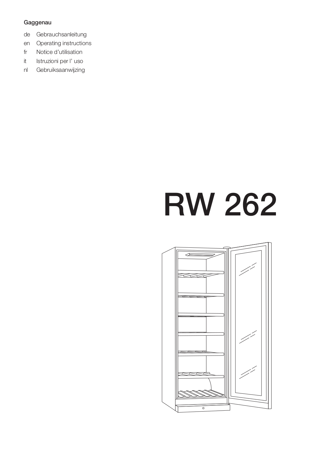 Gaggenau RW 262-270, RW 404-260 User Manual