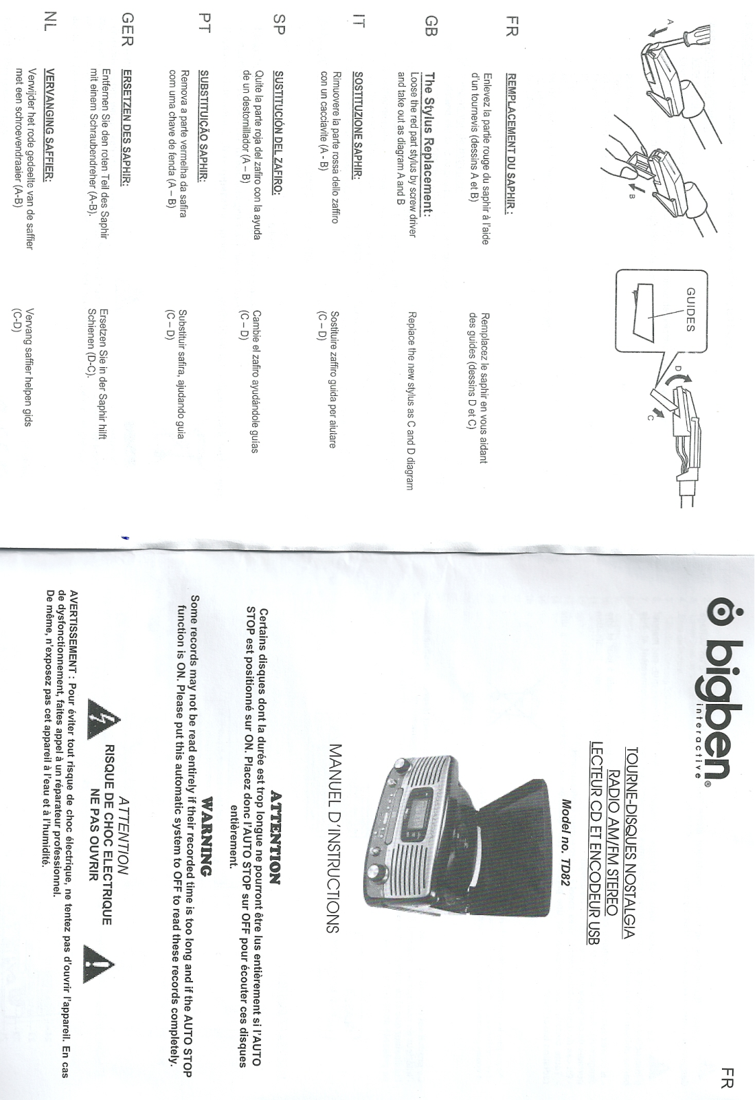 BIG BEN TD82RM User Manual