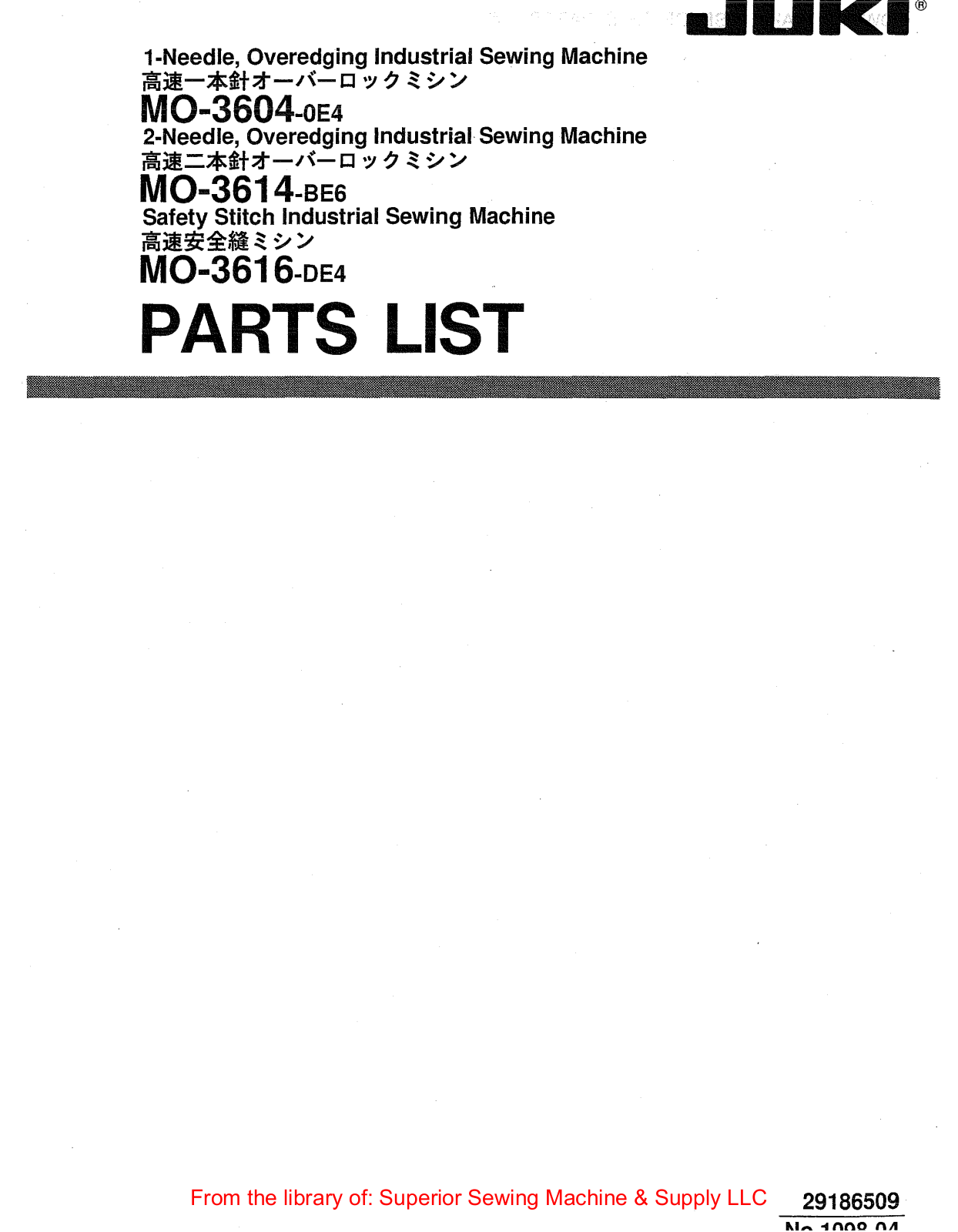 Juki MO-3614-BE6 User Manual - ManualMachine.com
