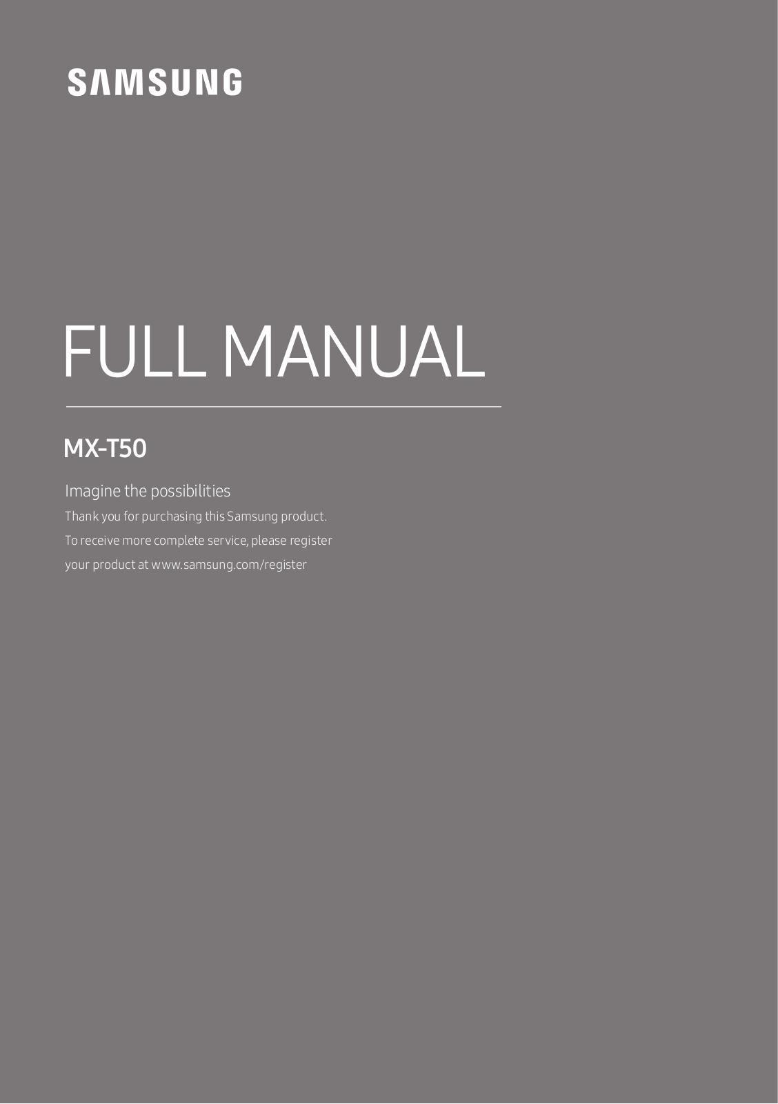 Samsung MX-T50-ZG Service Manual