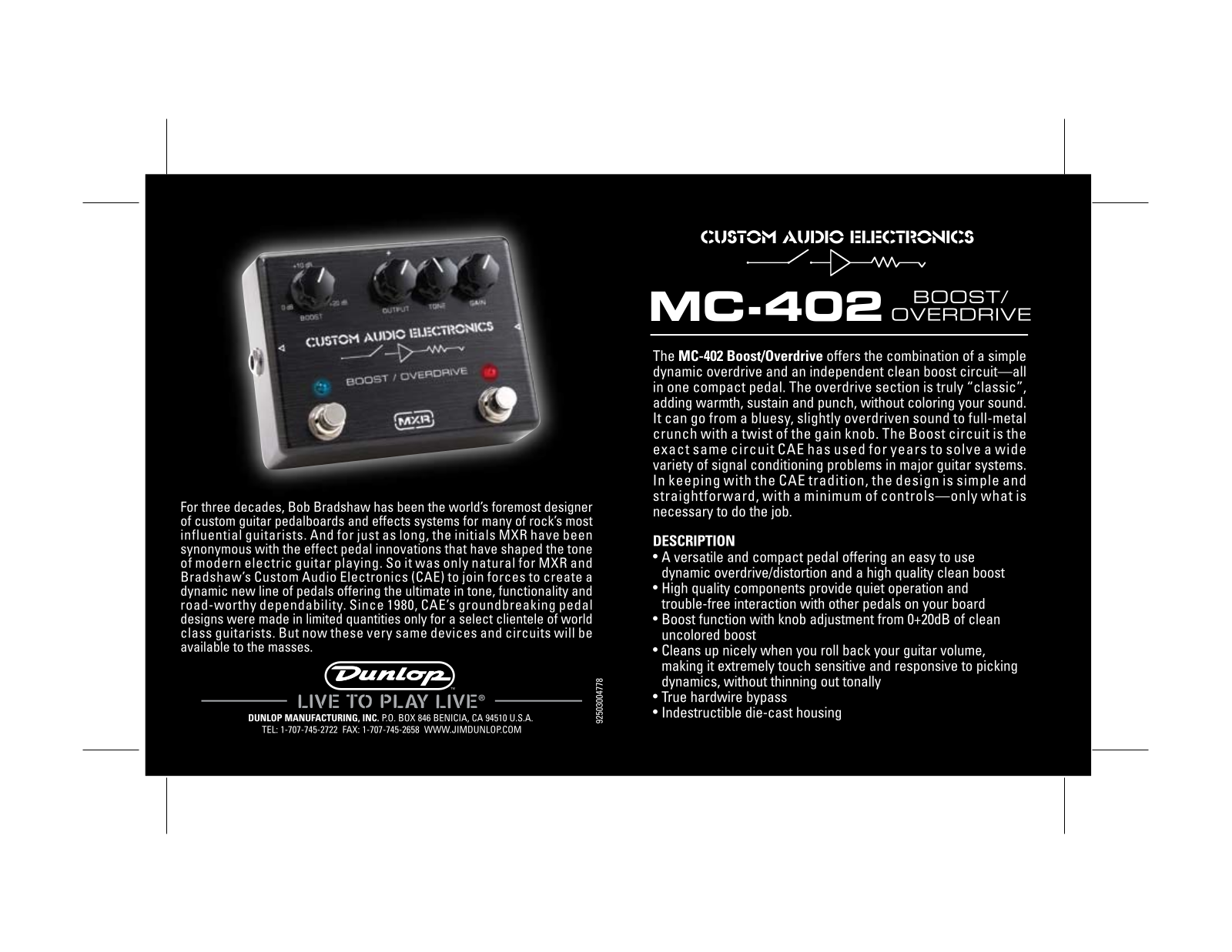 Dunlop MC-402 User Manual