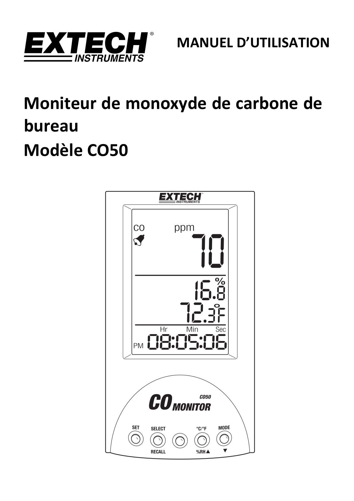 Extech CO50 User Manual