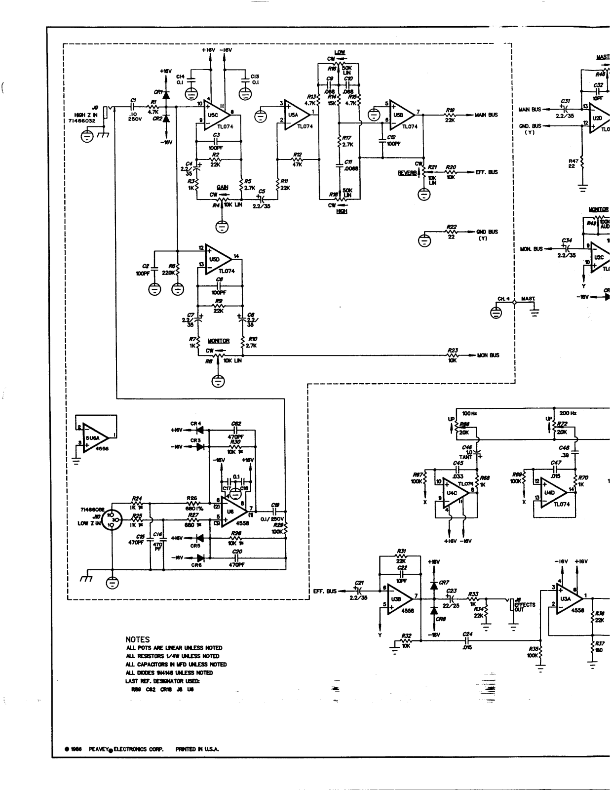 Peavey Electronics XR-500-C Schematic