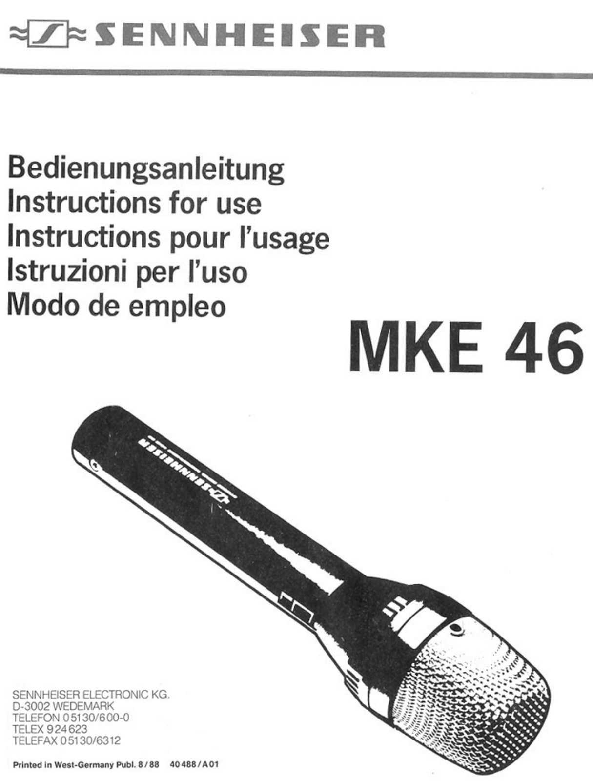 Sennheiser MKE46 User Manual