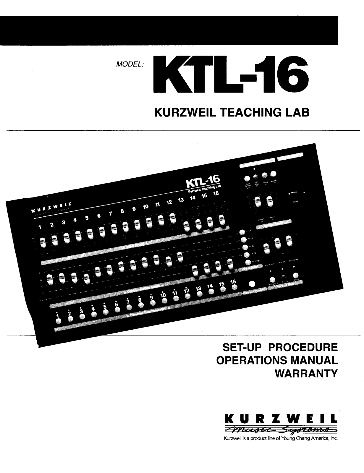 Kurzweil Music Systems KTL-16 User's Manual