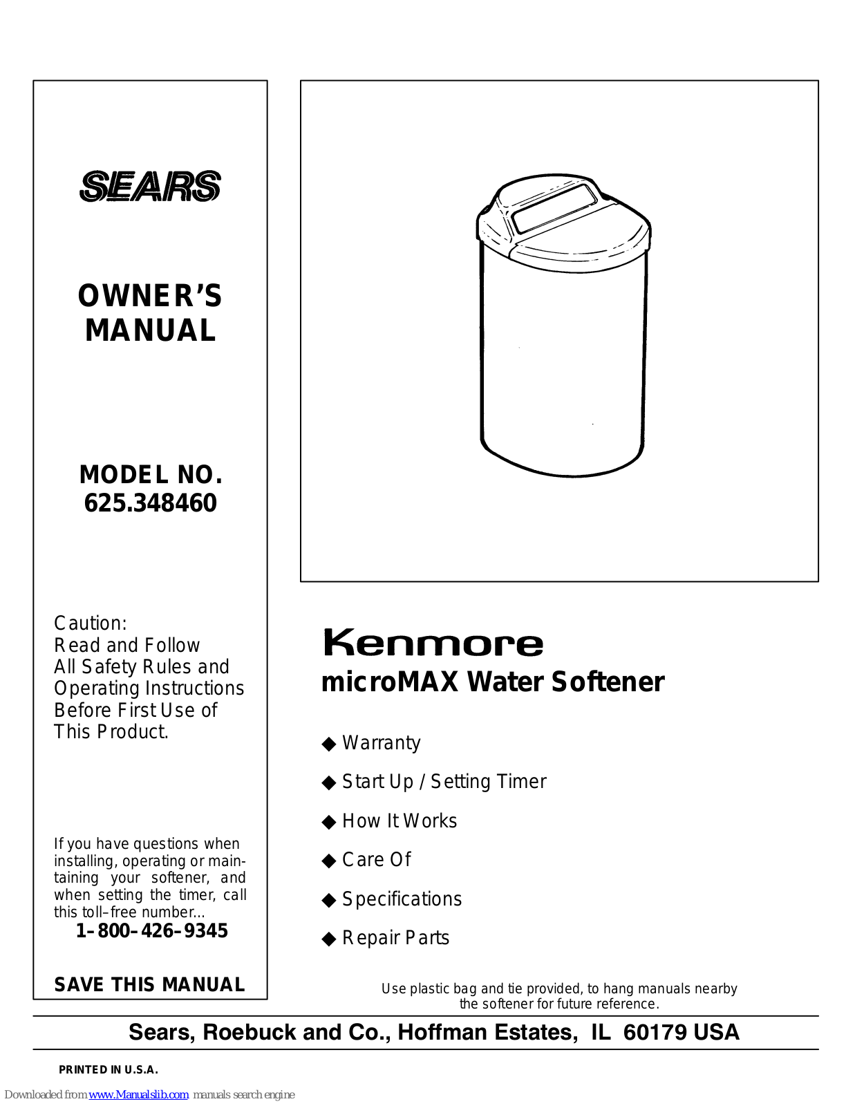 Kenmore microMAX 625.348460 Owner's Manual