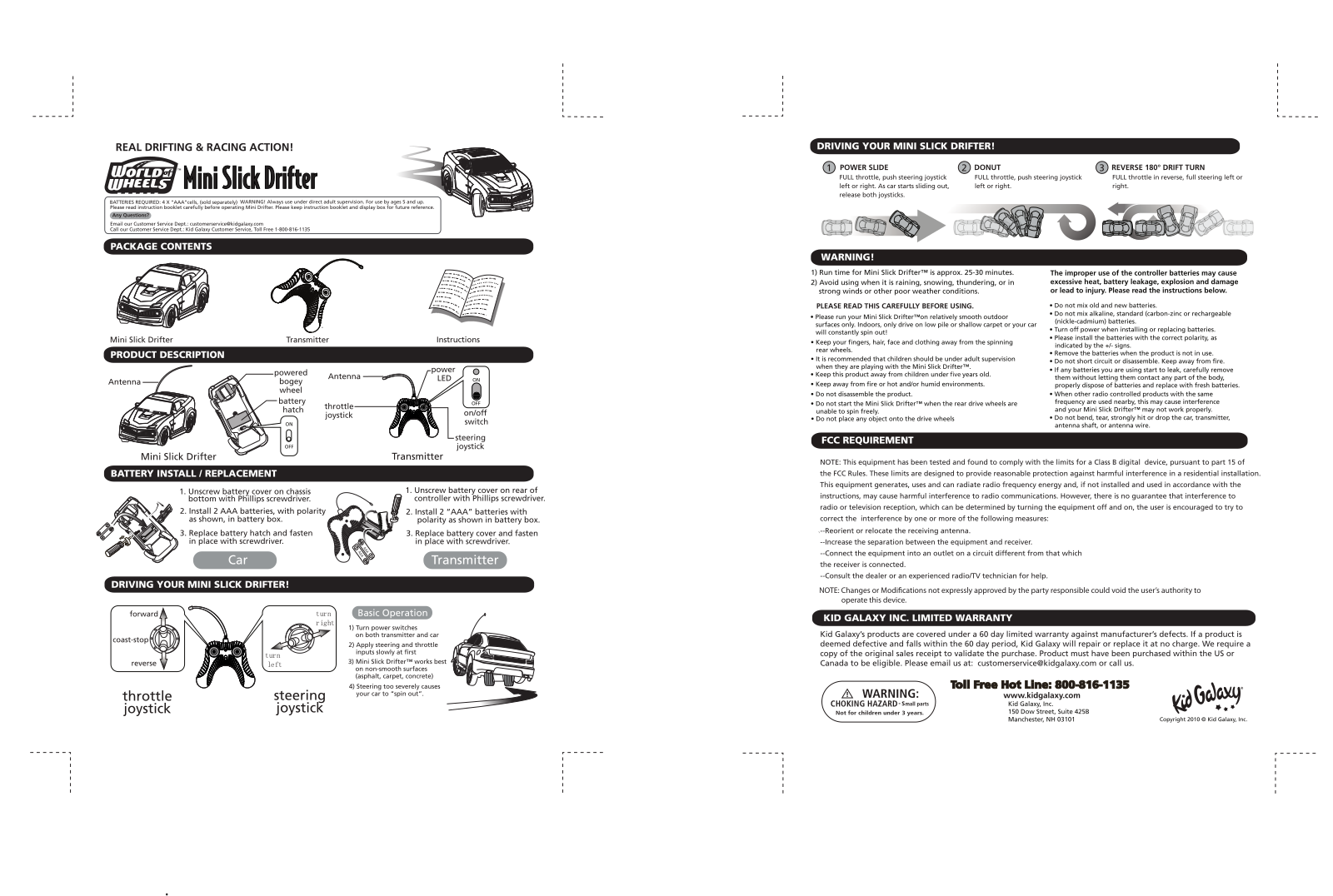 Kid Galaxy DRIFTER49T, DRIFTER27T User Manual