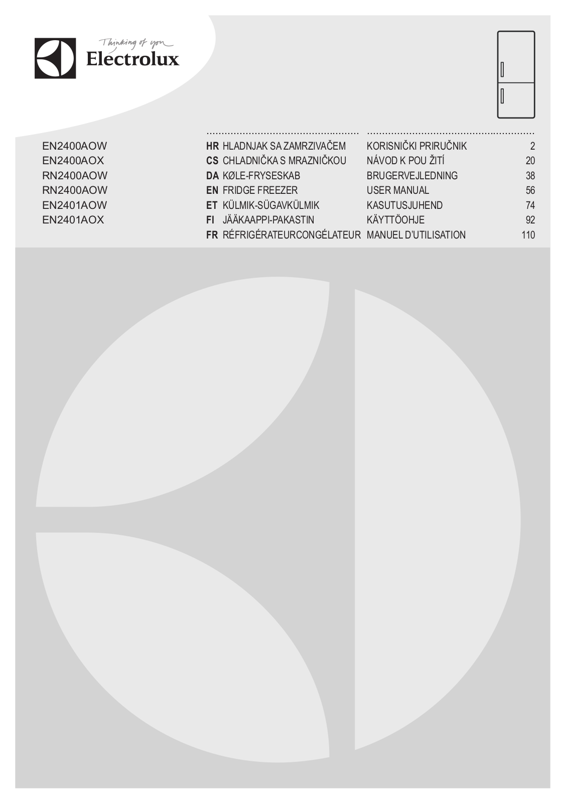 Electrolux EN2401AOW, EN 2400 AOX, EN 2400 AOW User Manual