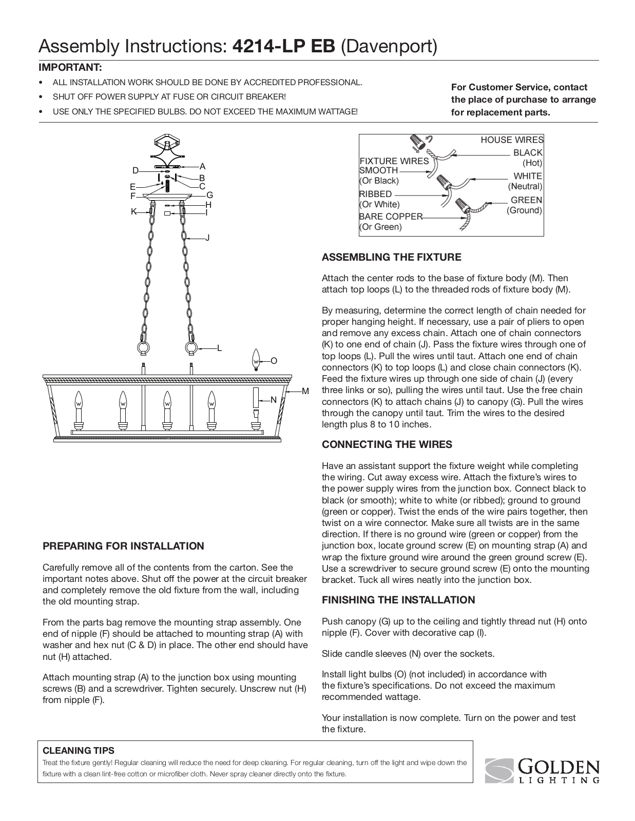 Golden Lighting 4214-LP EB User Manual