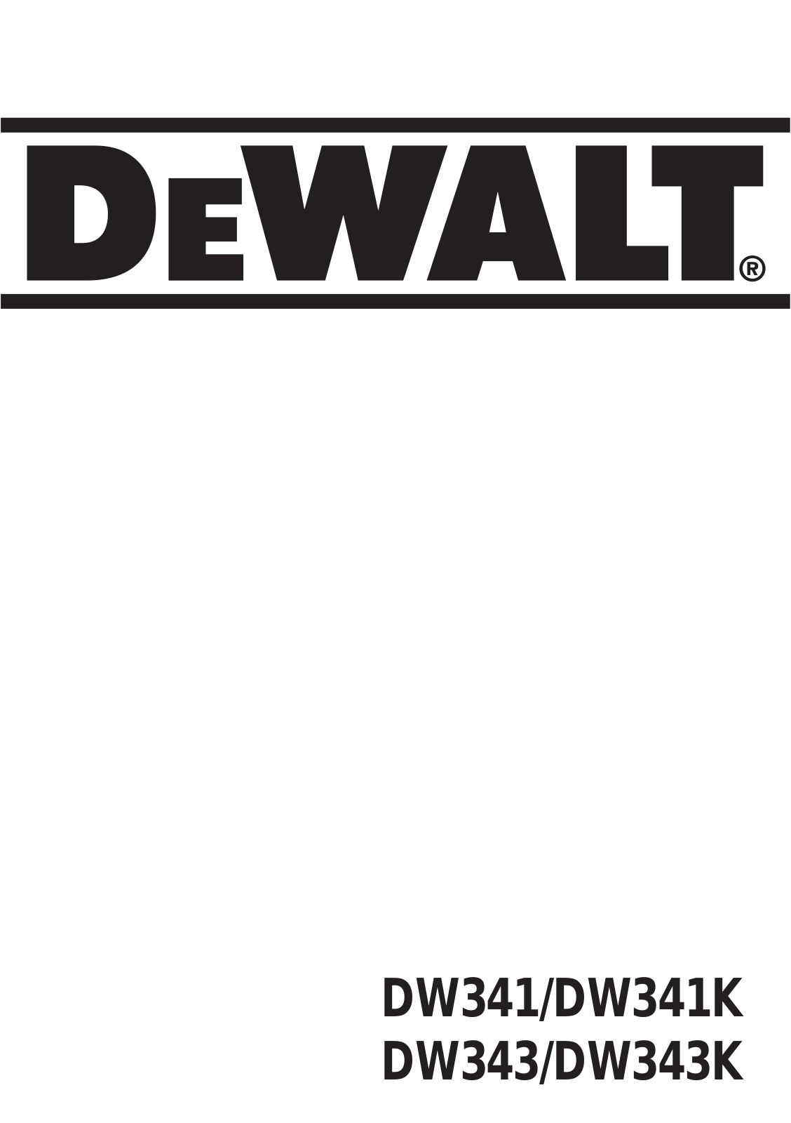 Dewalt DW 343 K User Manual