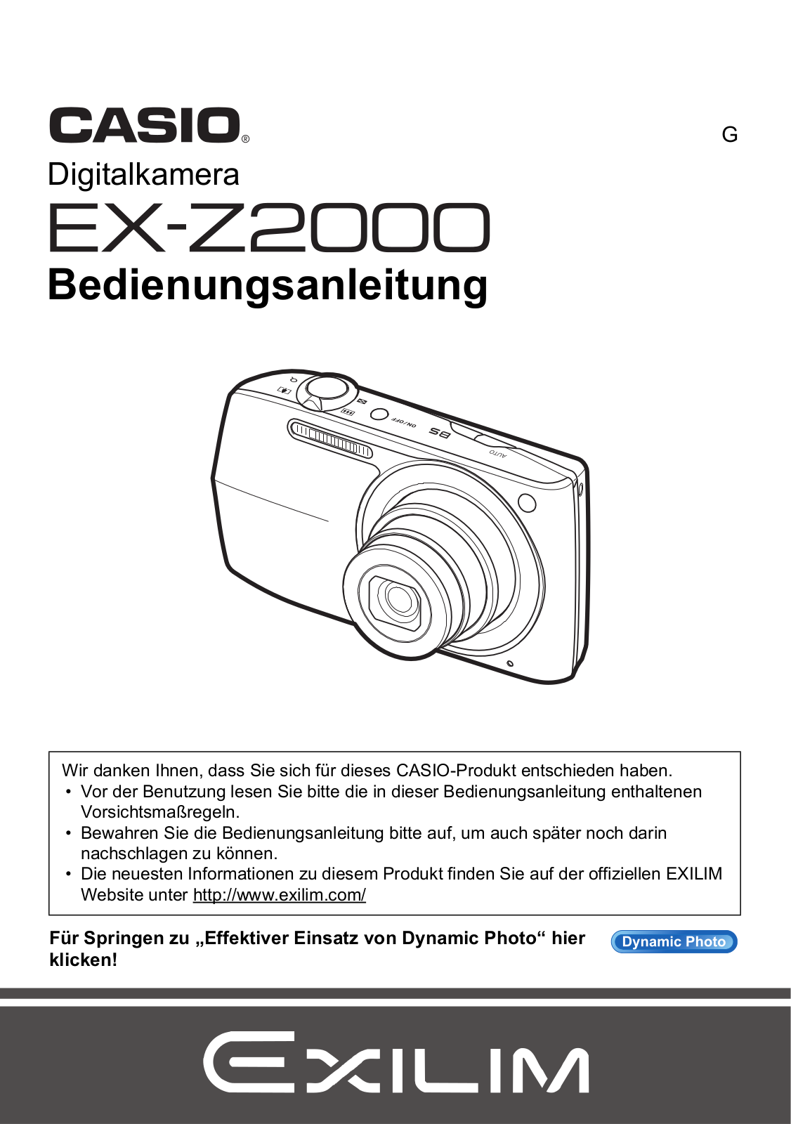 Casio EX-Z2000 User manual