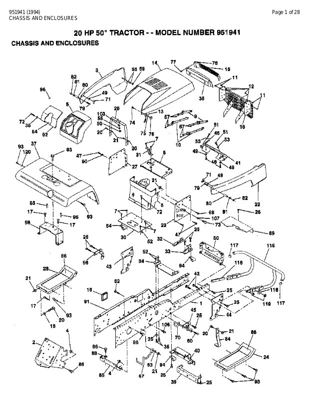 AYP 951941 Parts List