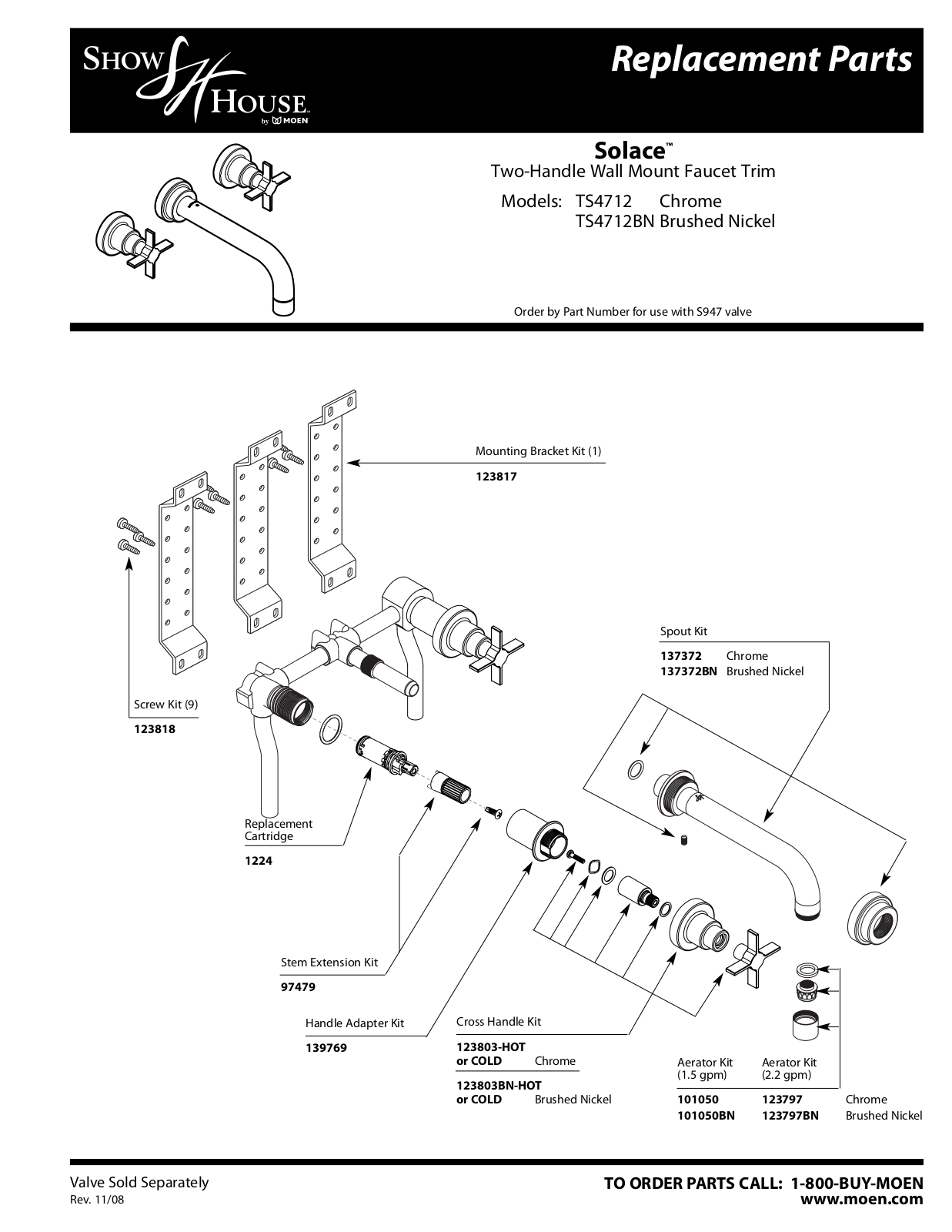 Moen TS4712BN User Manual