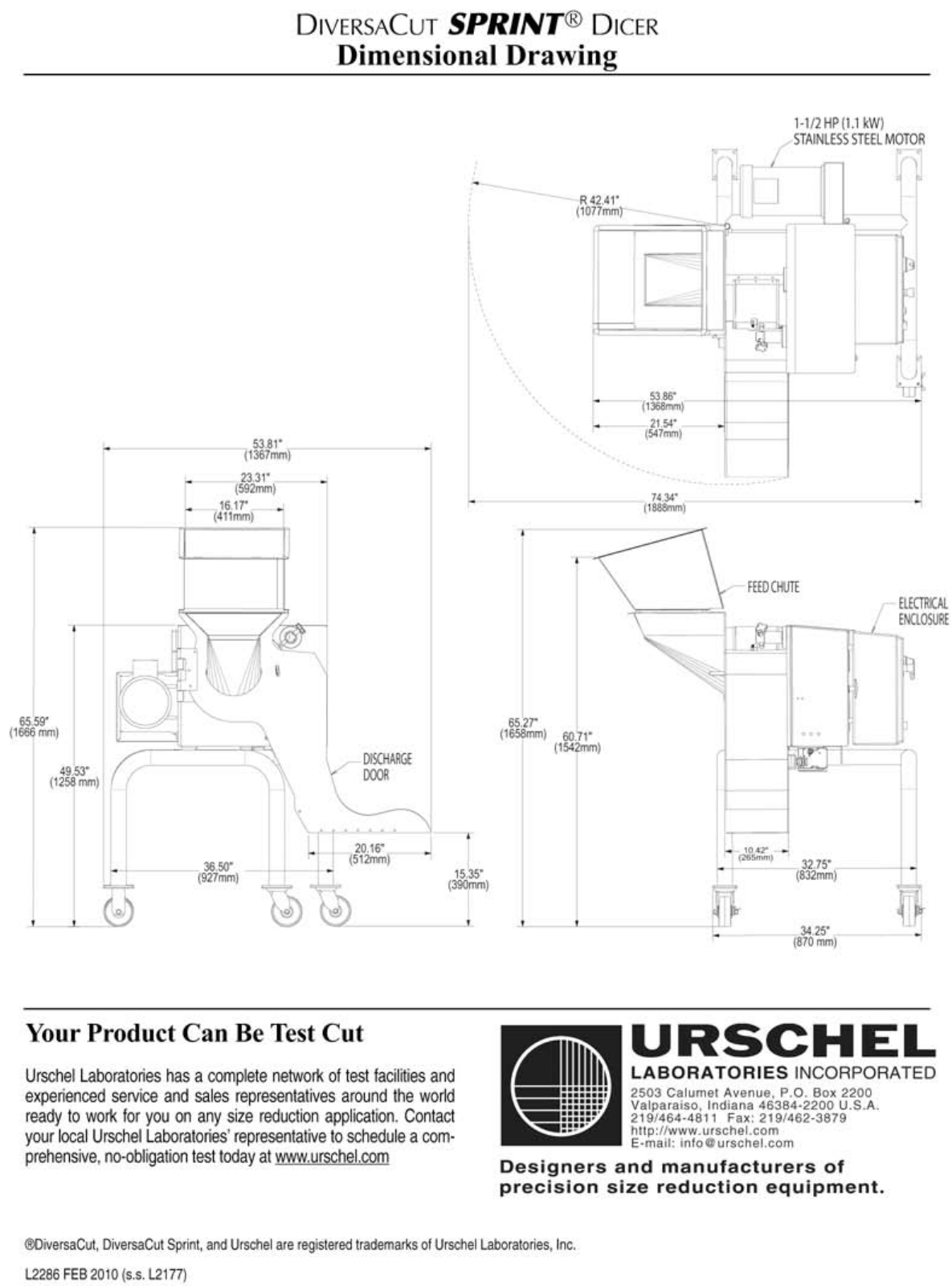 Urschel SPRINT Parts Diagram