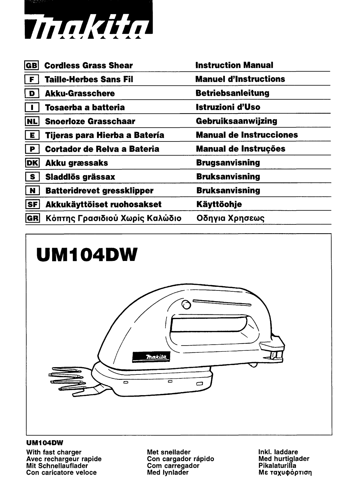 Makita UM104DW Manual