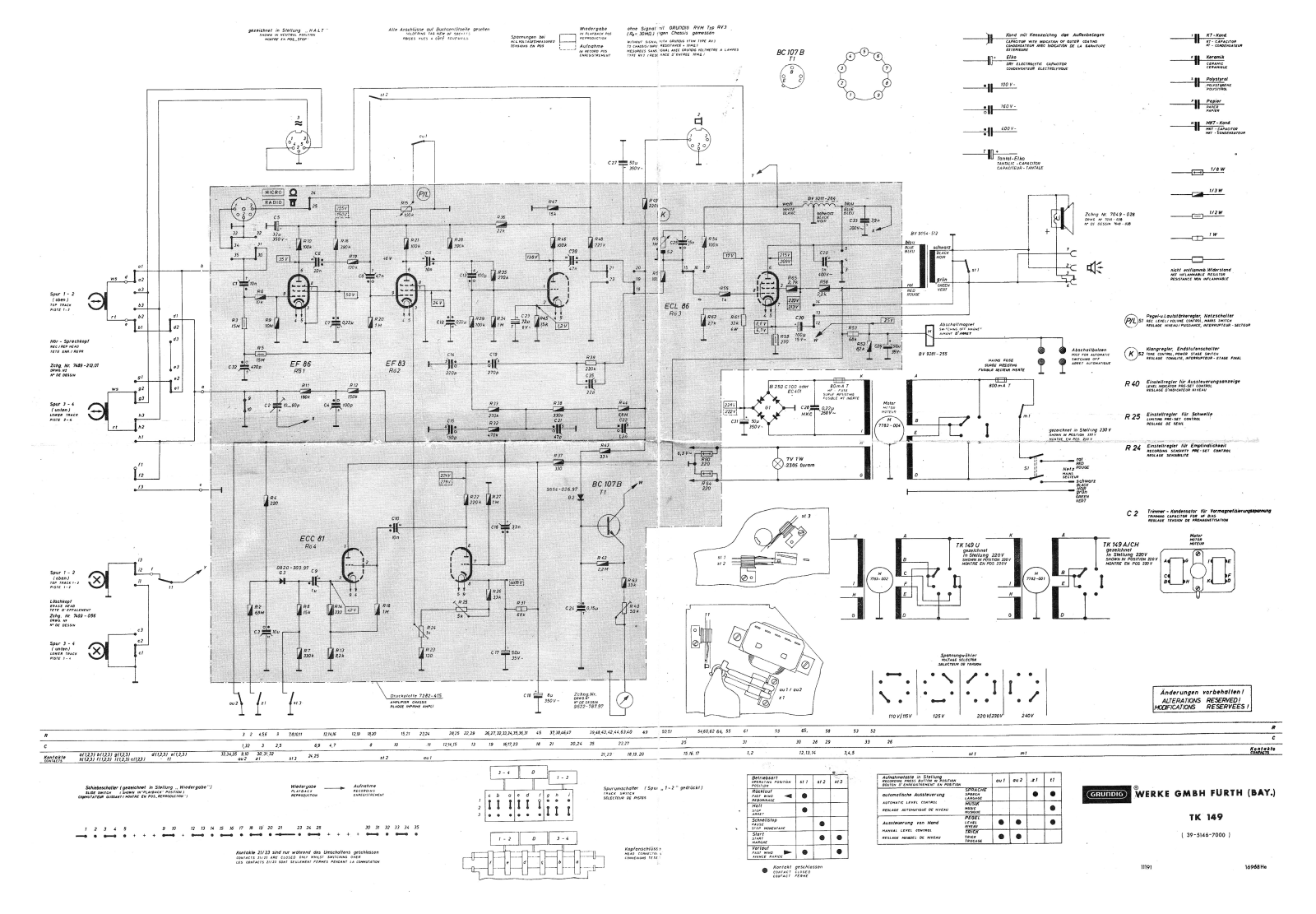 Grundig TK-149 Schematic