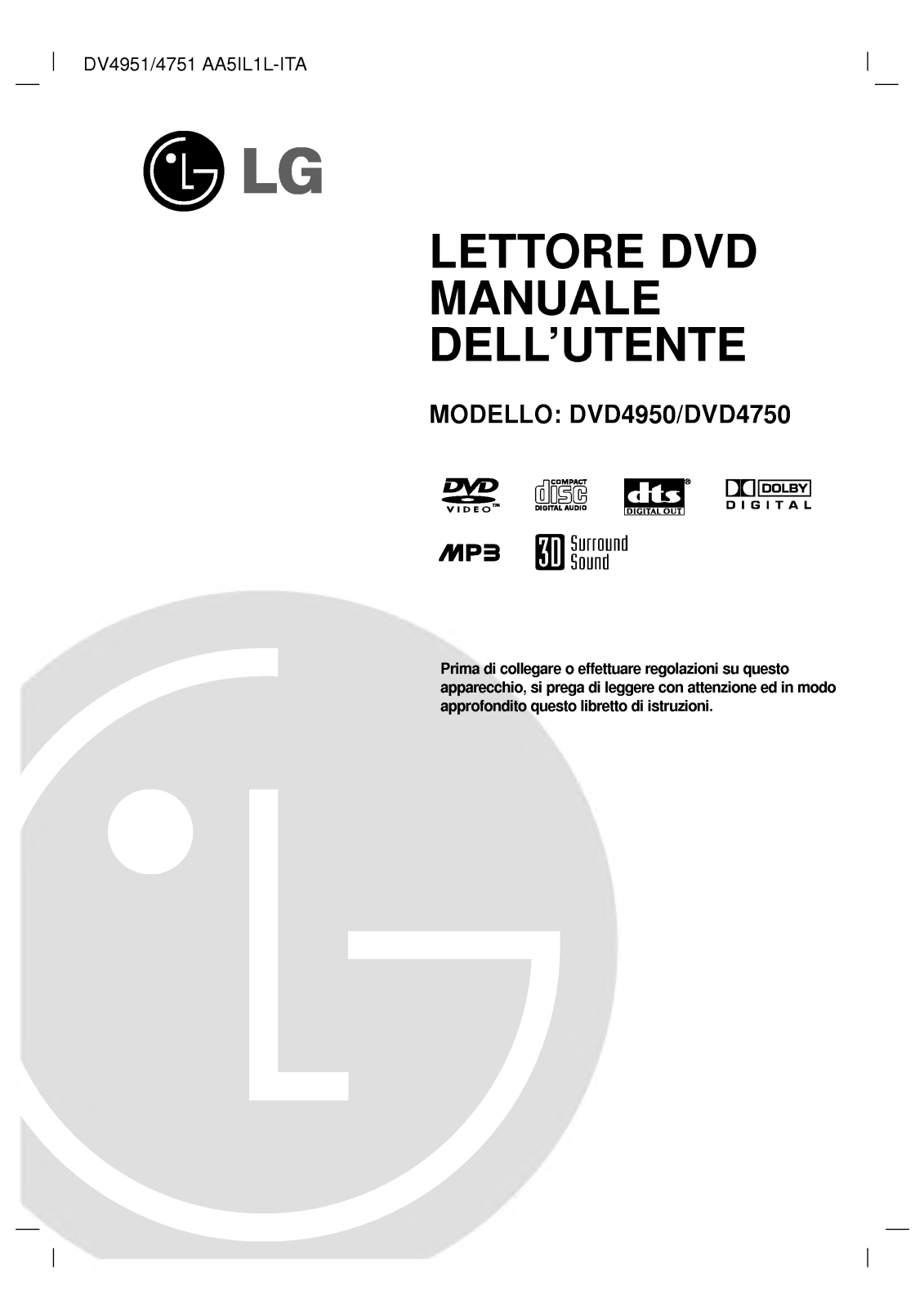 Lg DVD4950, DVD4750 User Manual