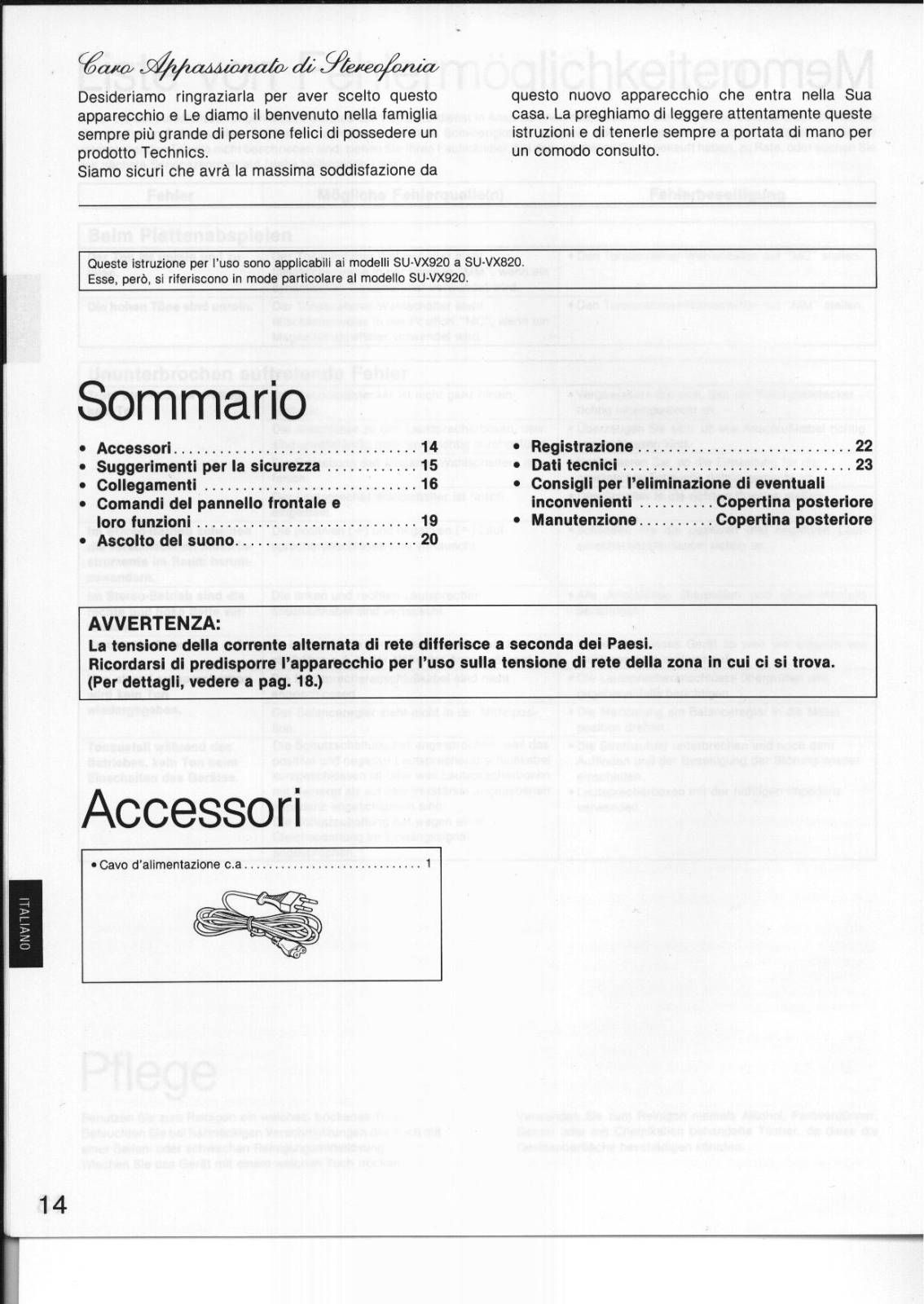 Technics SU-VX920, SU-VX820 User Manual