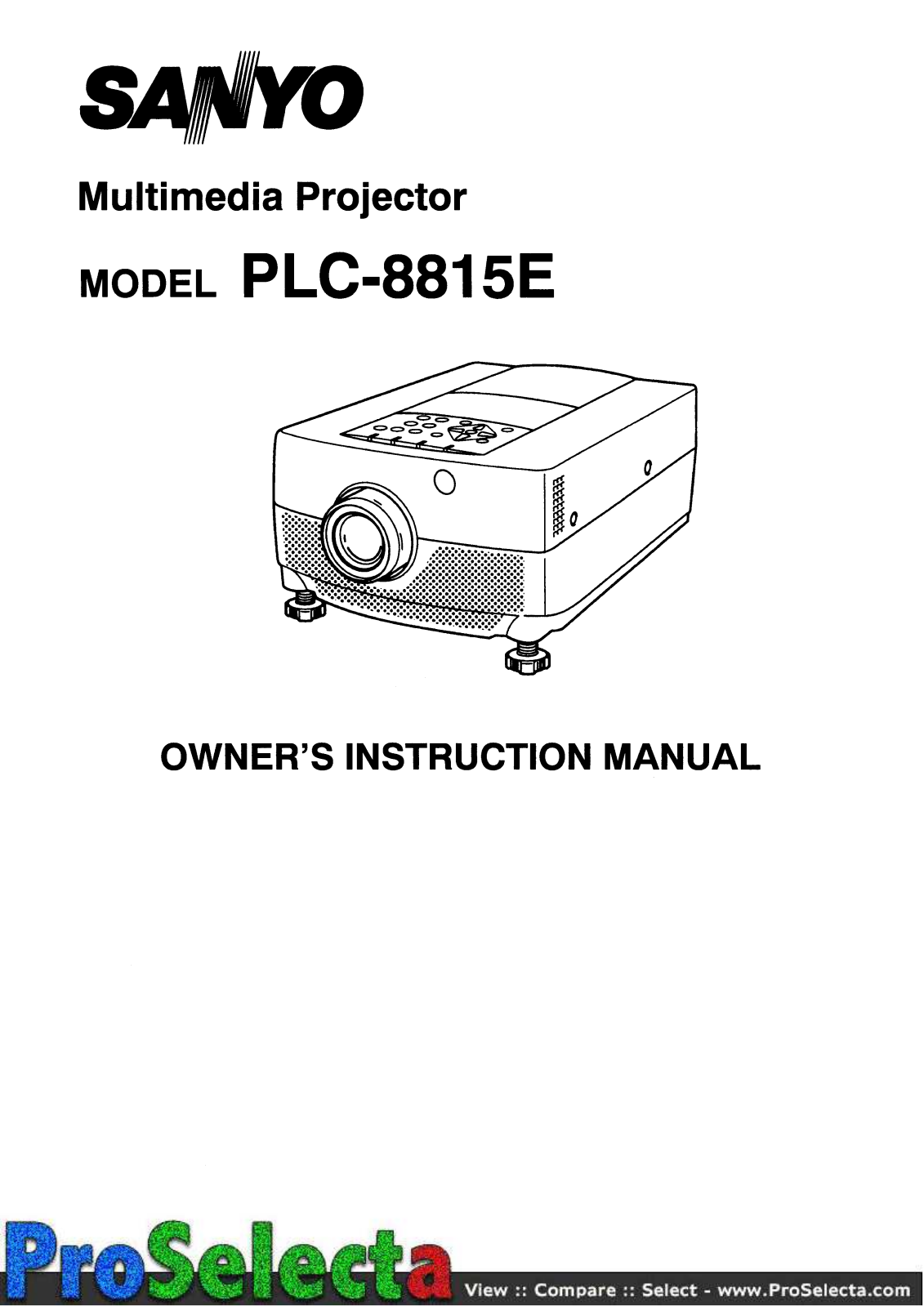 Sanyo PLC-8815 User guide - ManualMachine.com