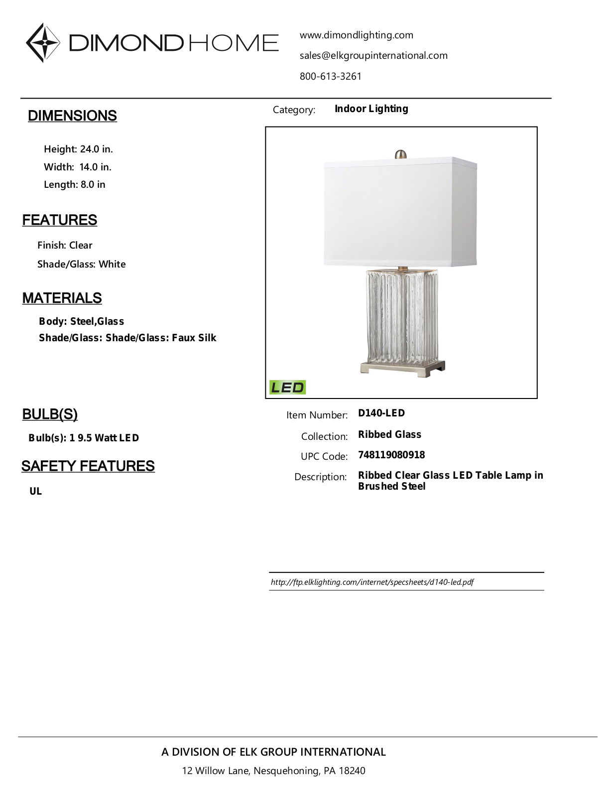 ELK Home D140LED User Manual