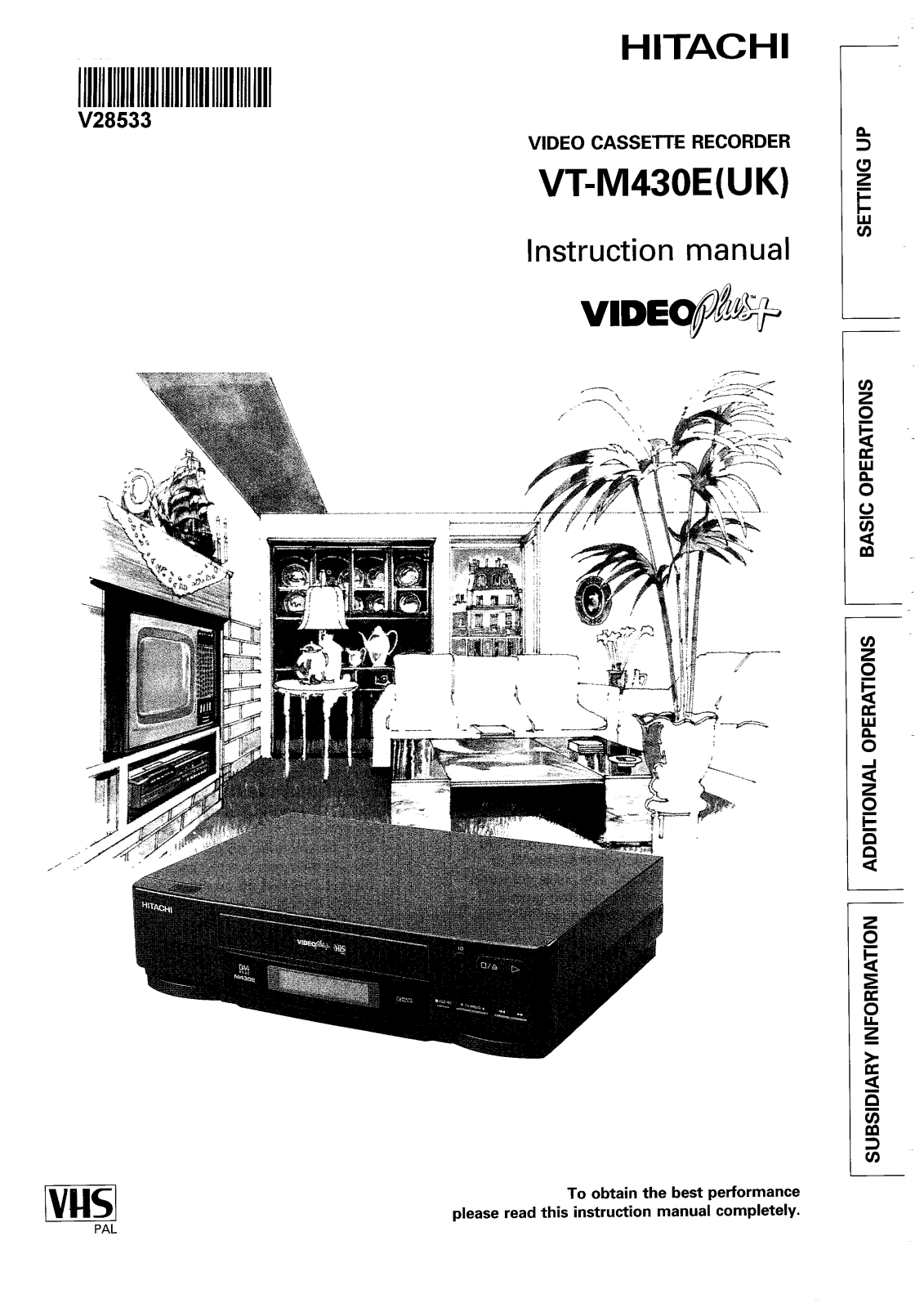 Hitachi VTM430EUK User Manual