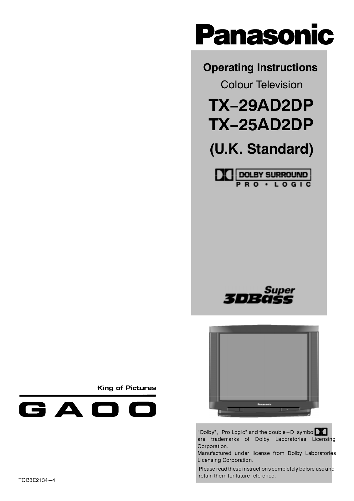 Panasonic TX-25AD2DP User Manual