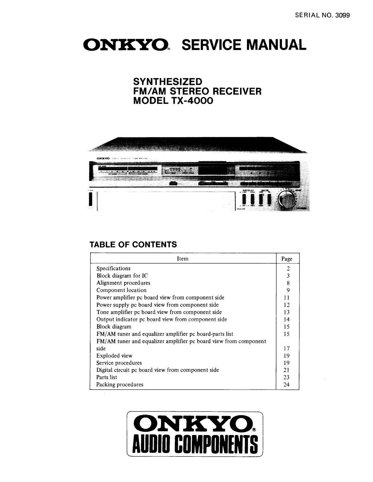 Onkyo TX-4000 Service manual